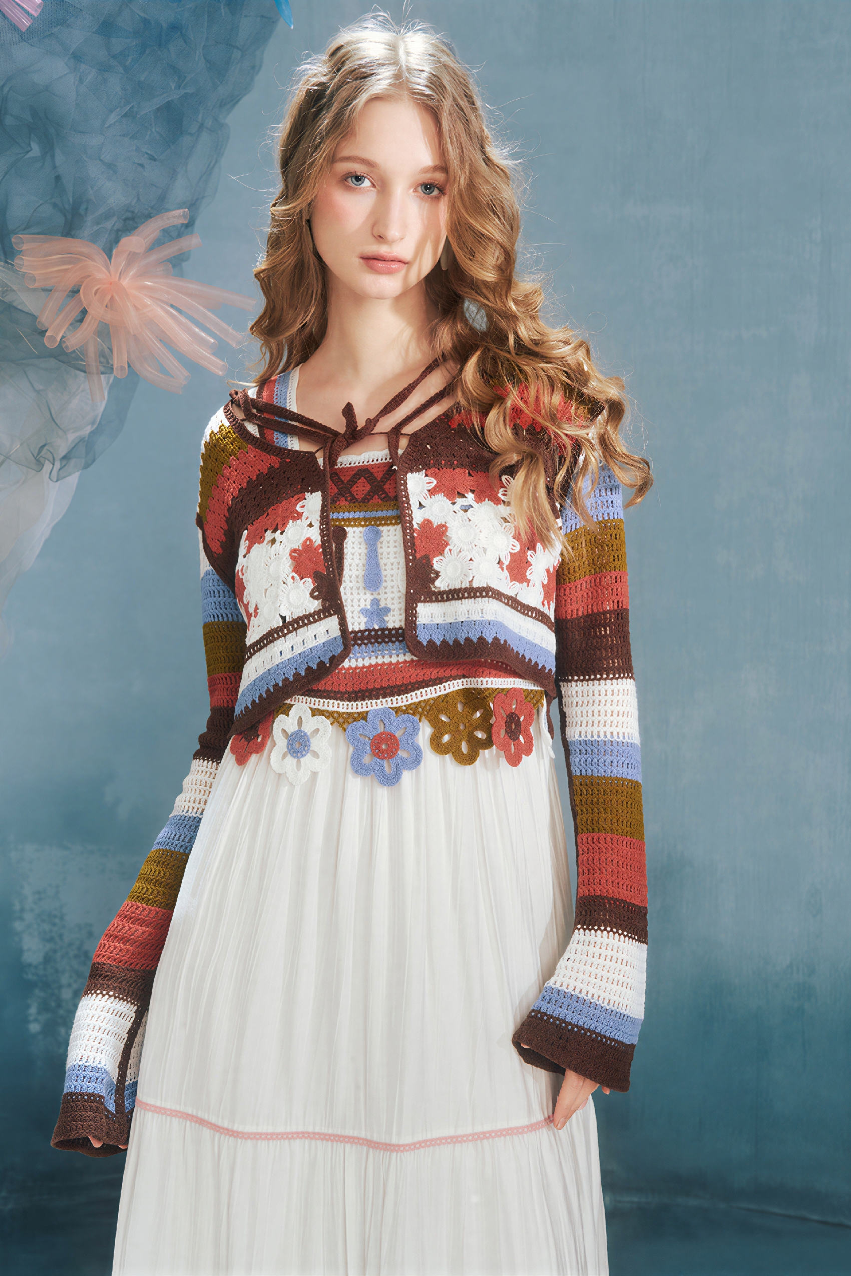 Crochet Openwork Knit Cardigan Jacket