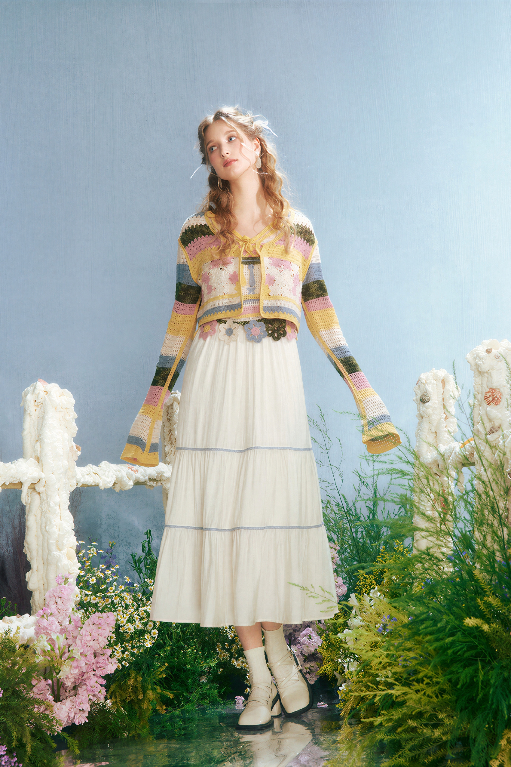 Crochet Openwork Knit Cardigan Jacket