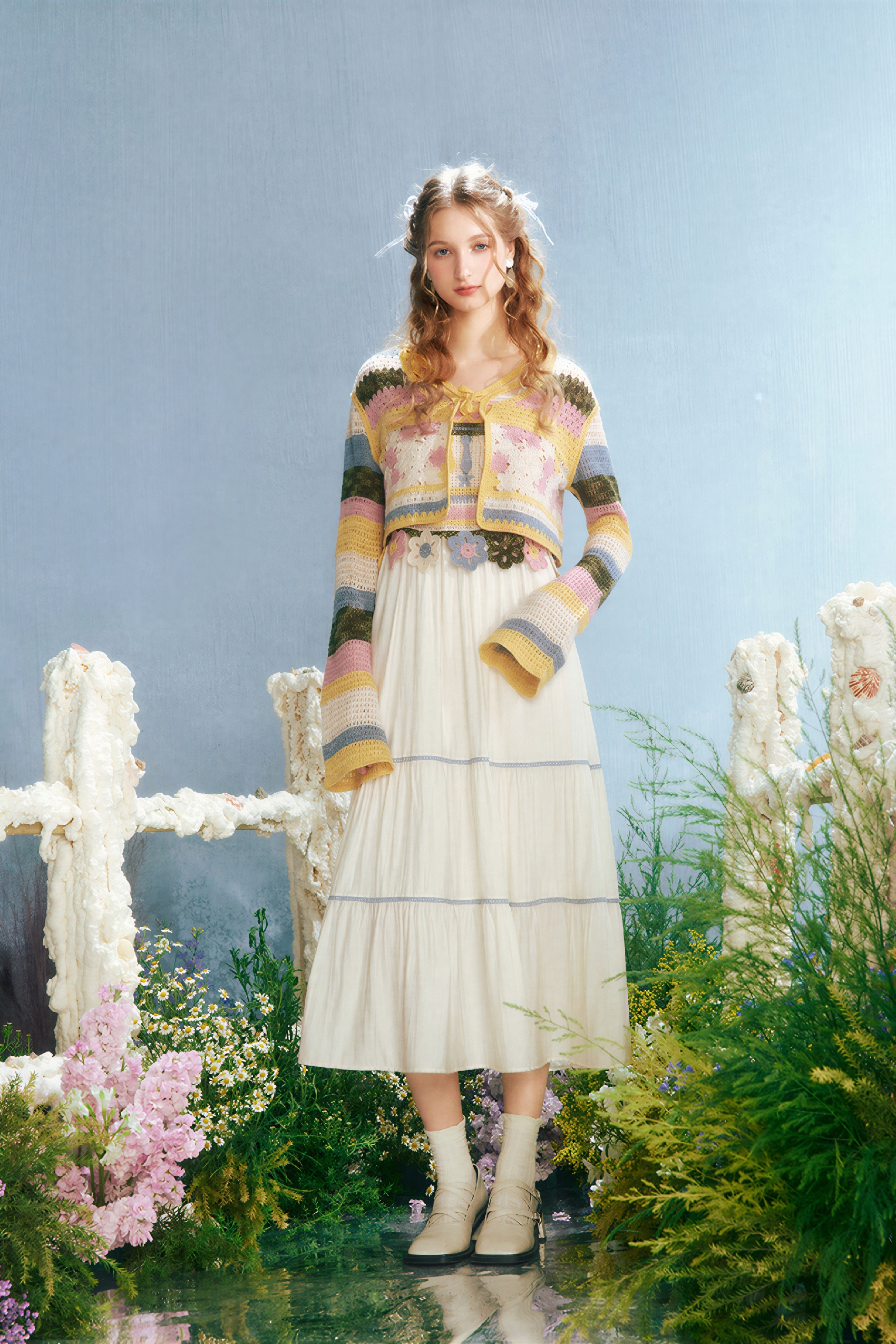 Crochet Openwork Knit Cardigan Jacket