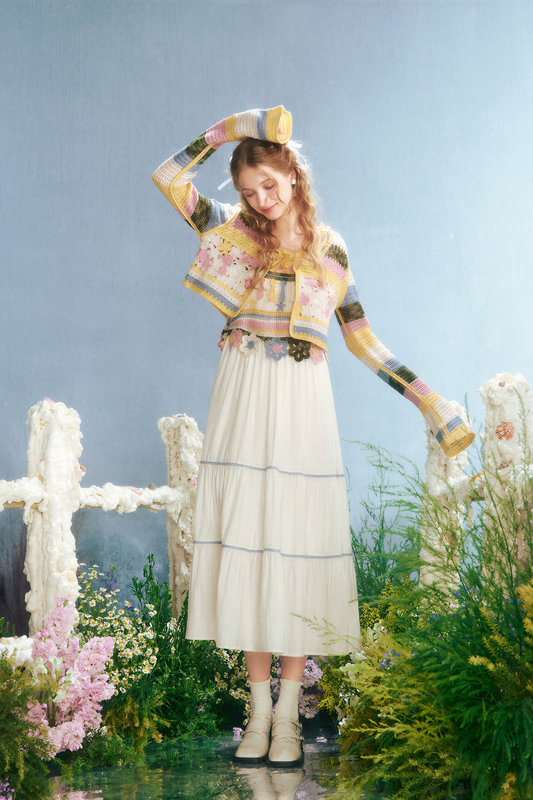 Crochet Openwork Knit Cardigan Jacket