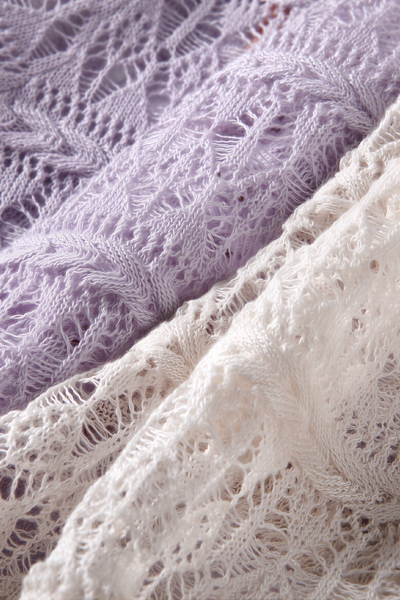 Van Gogh-Inspired Open-Knit Cropped Cardigan