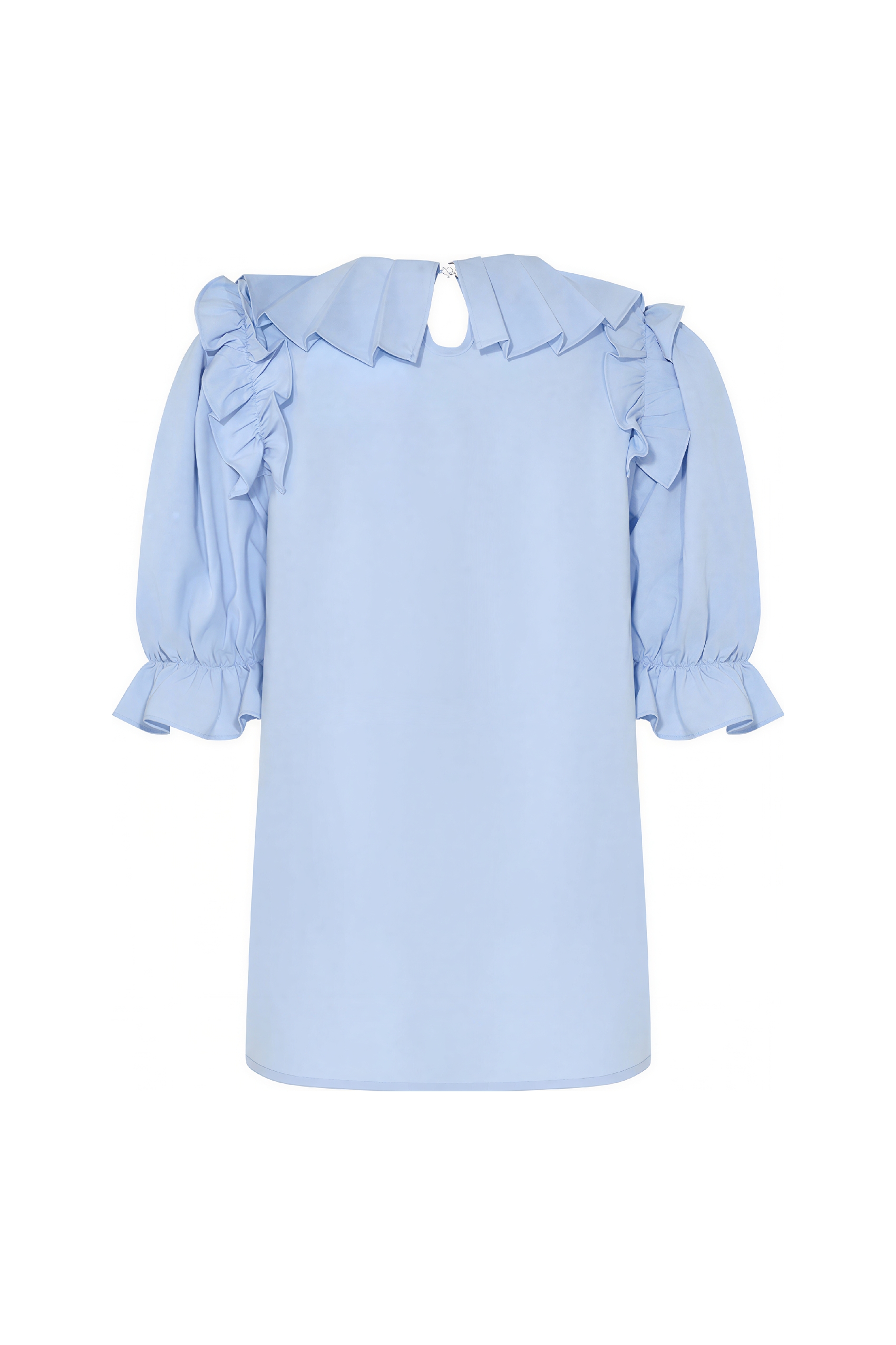French Ruffle-Trim White Blouse | LYONSENS Women's Fashion