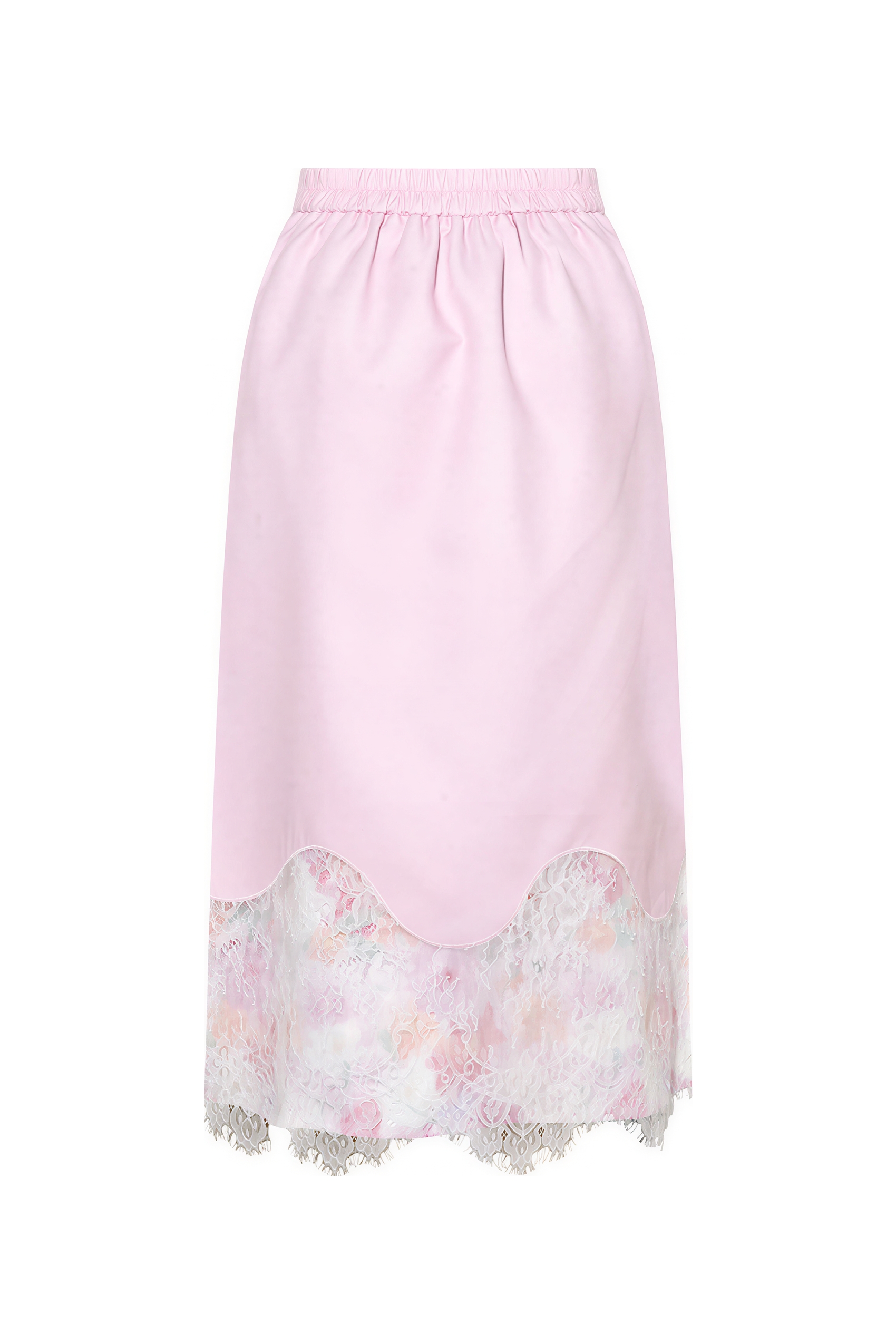 Tulip Motif Lace Patchwork Skirt