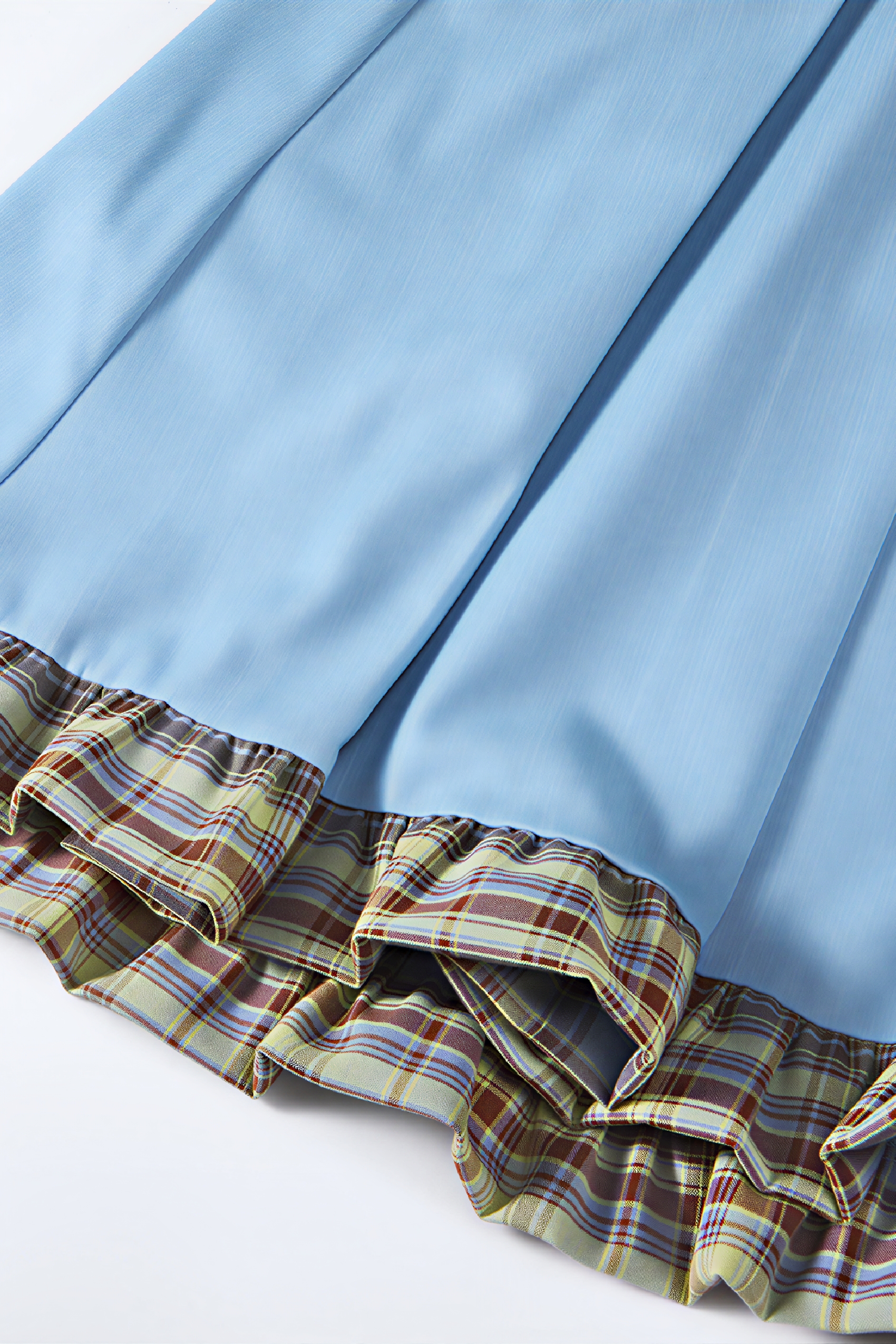 High-Waisted Pleated A-Line Blue Skirt