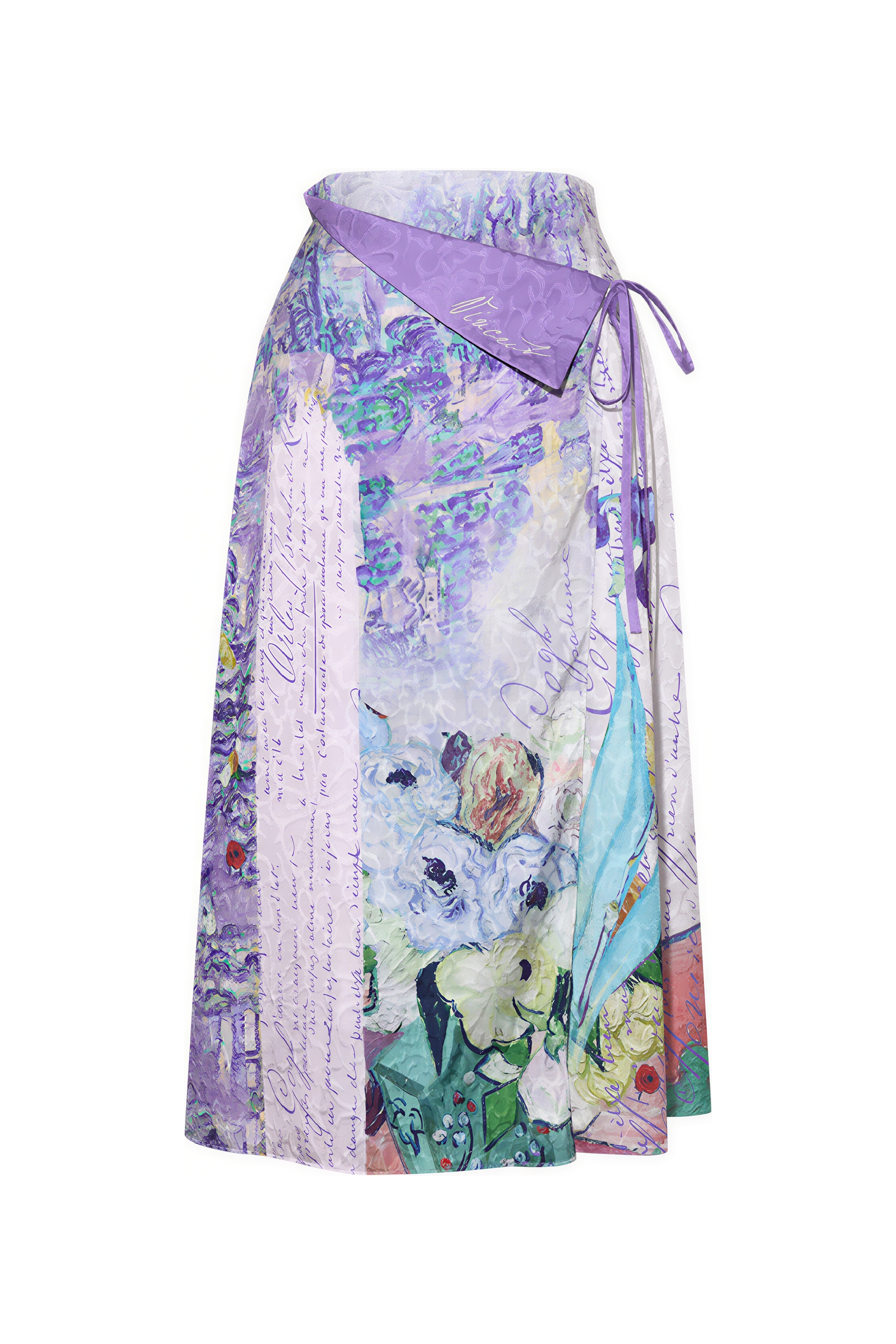 Van Gogh-Inspired Purple Art Print A-Line Skirt | LYONSENS Women's Fashion