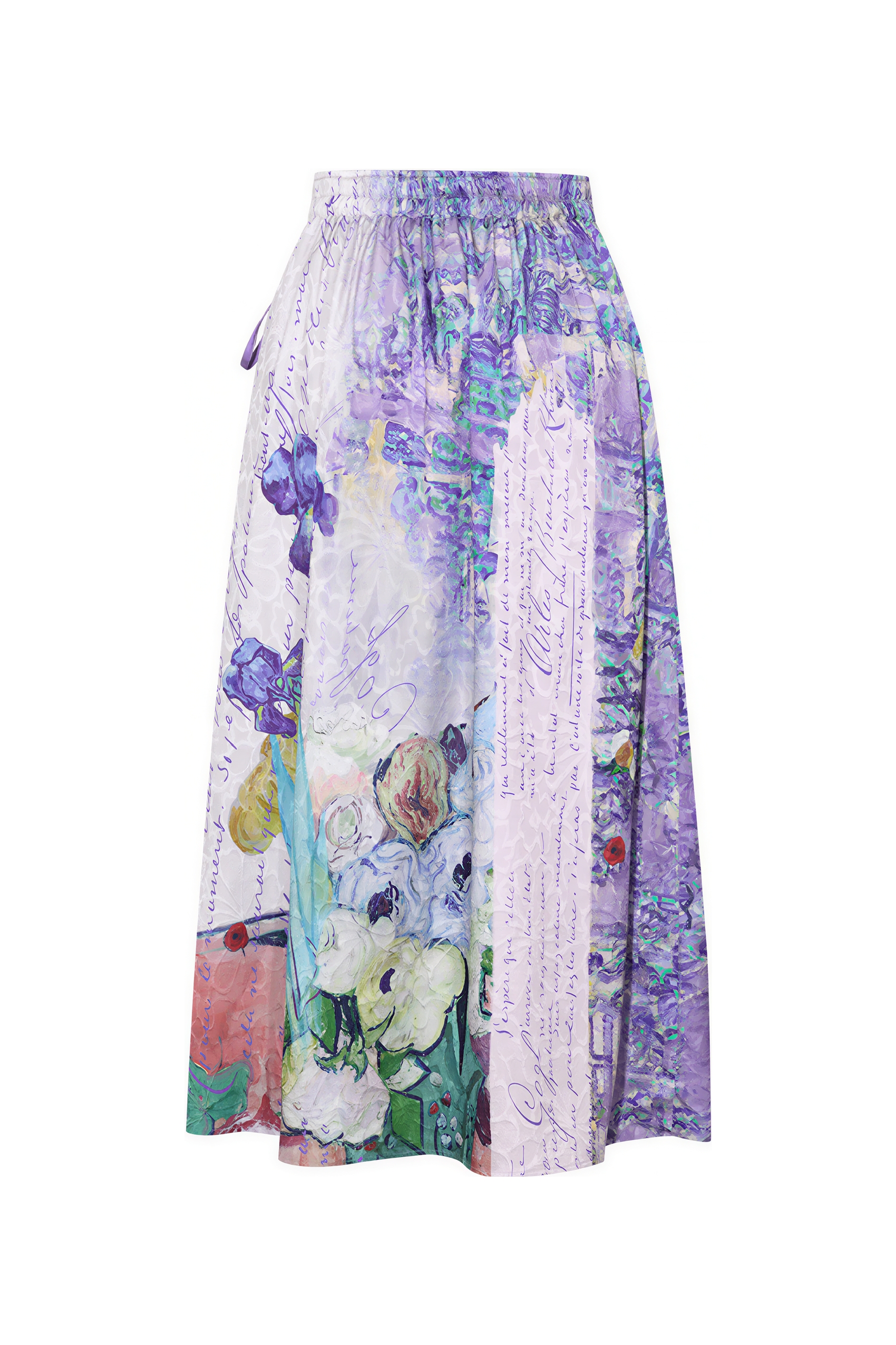 Van Gogh-Inspired Purple Art Print A-Line Skirt | LYONSENS Women's Fashion