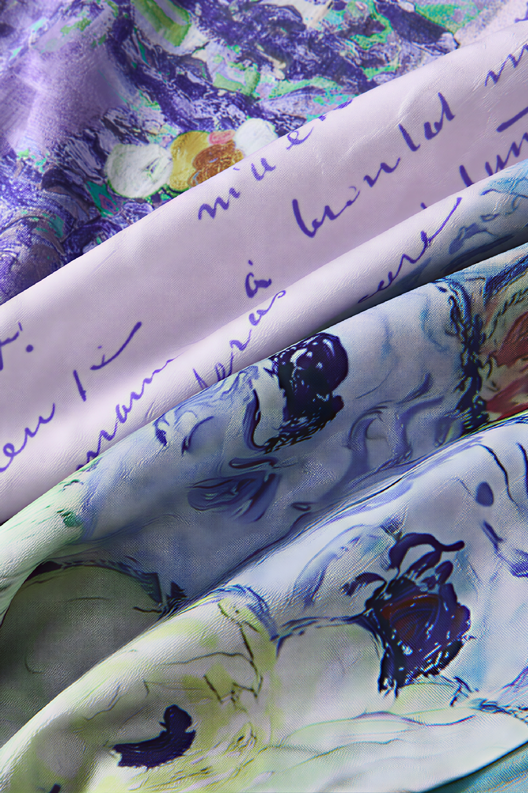 Van Gogh-Inspired Purple Art Print A-Line Skirt | LYONSENS Women's Fashion