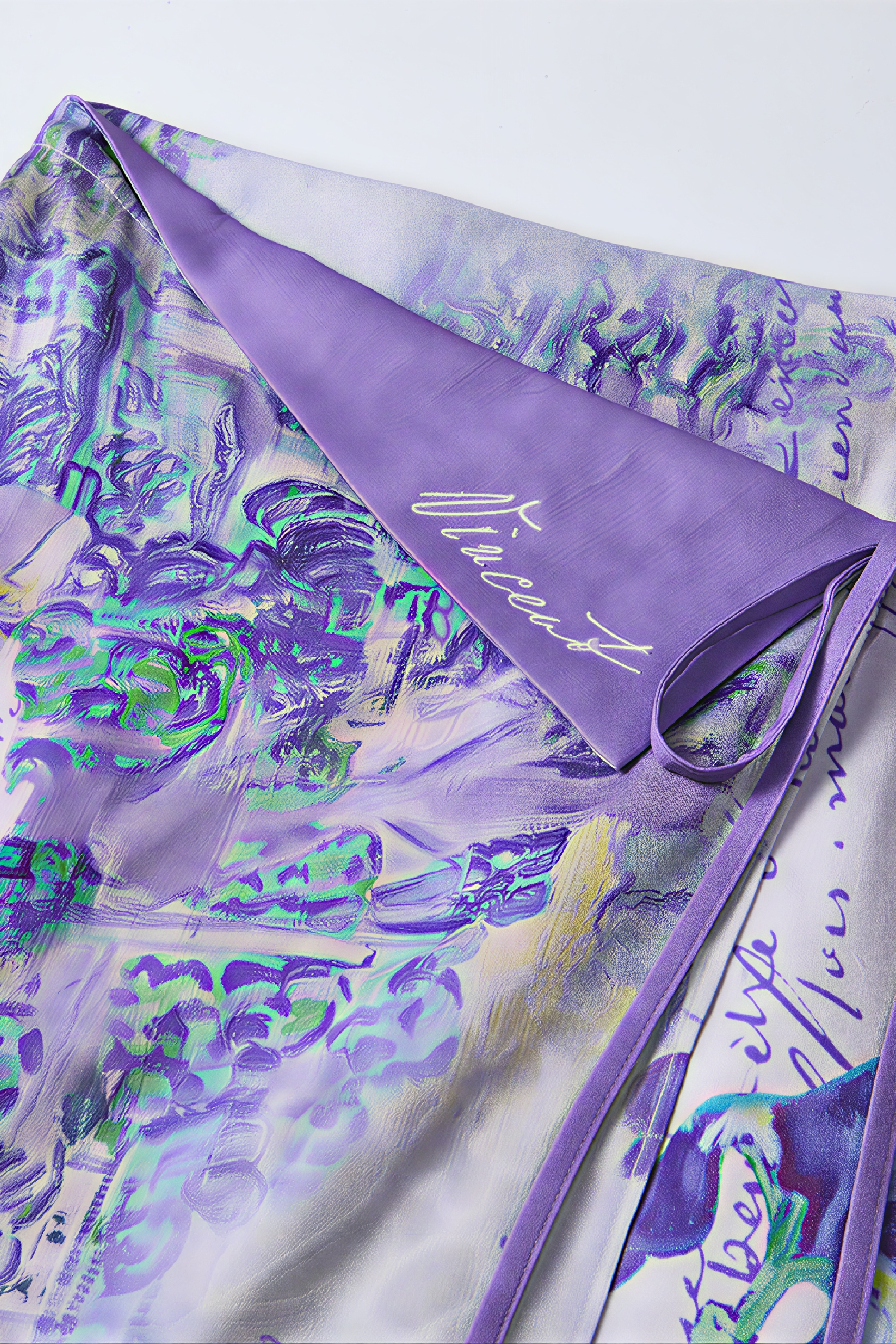 Van Gogh-Inspired Purple Art Print A-Line Skirt | LYONSENS Women's Fashion