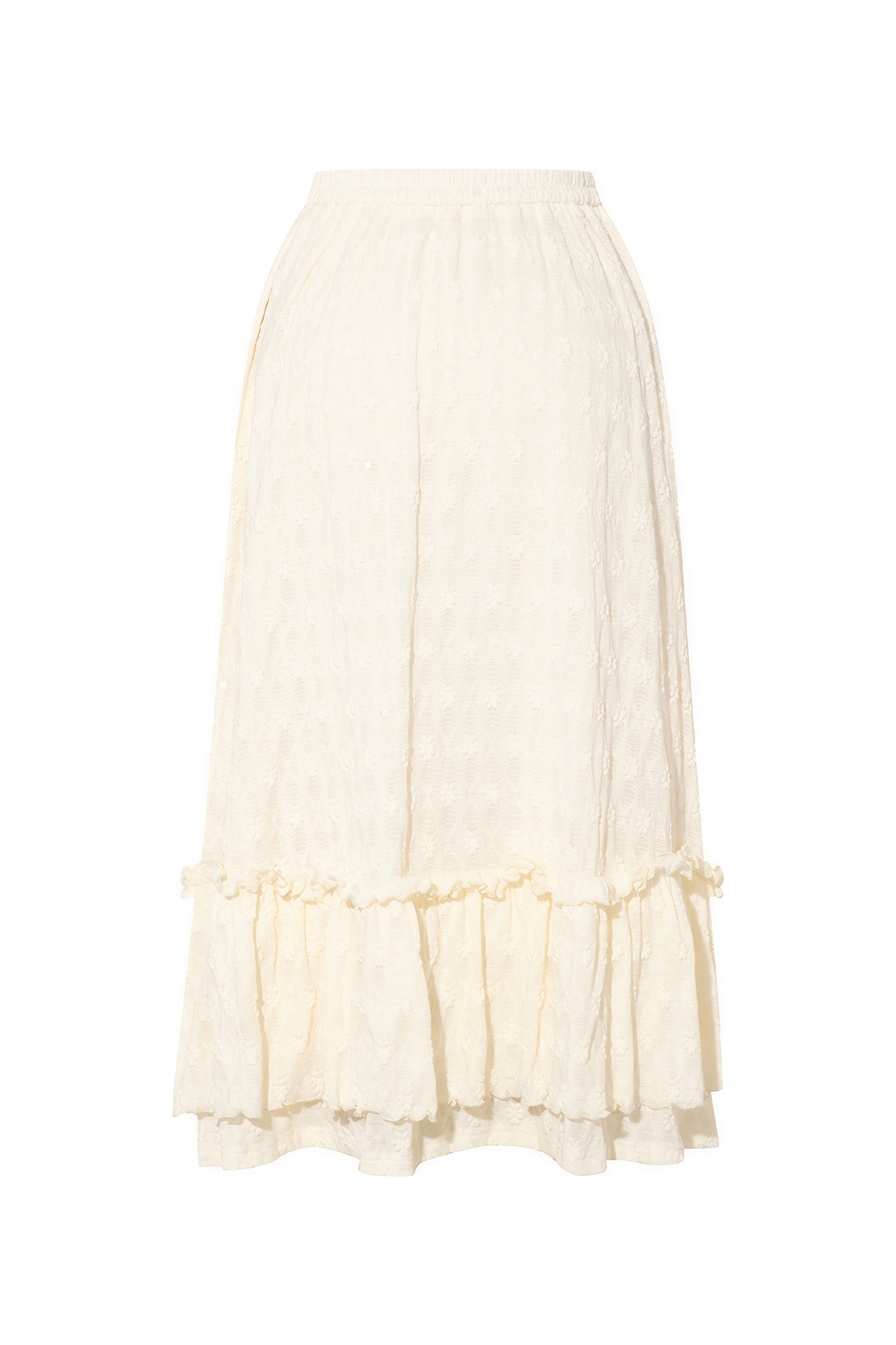 Van Gogh-Inspired Vintage White Lace Skirt