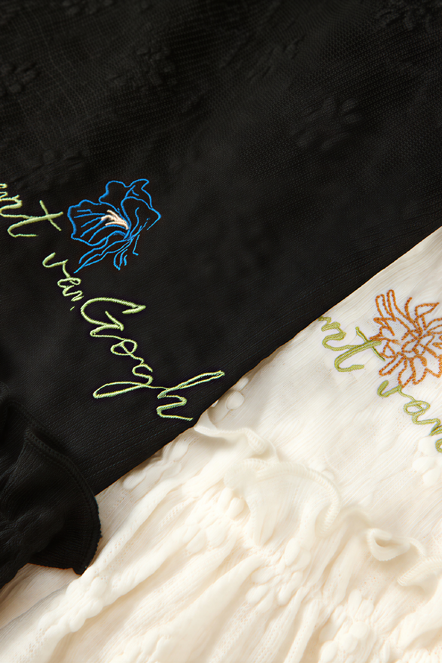 Van Gogh-Inspired Vintage White Lace Skirt