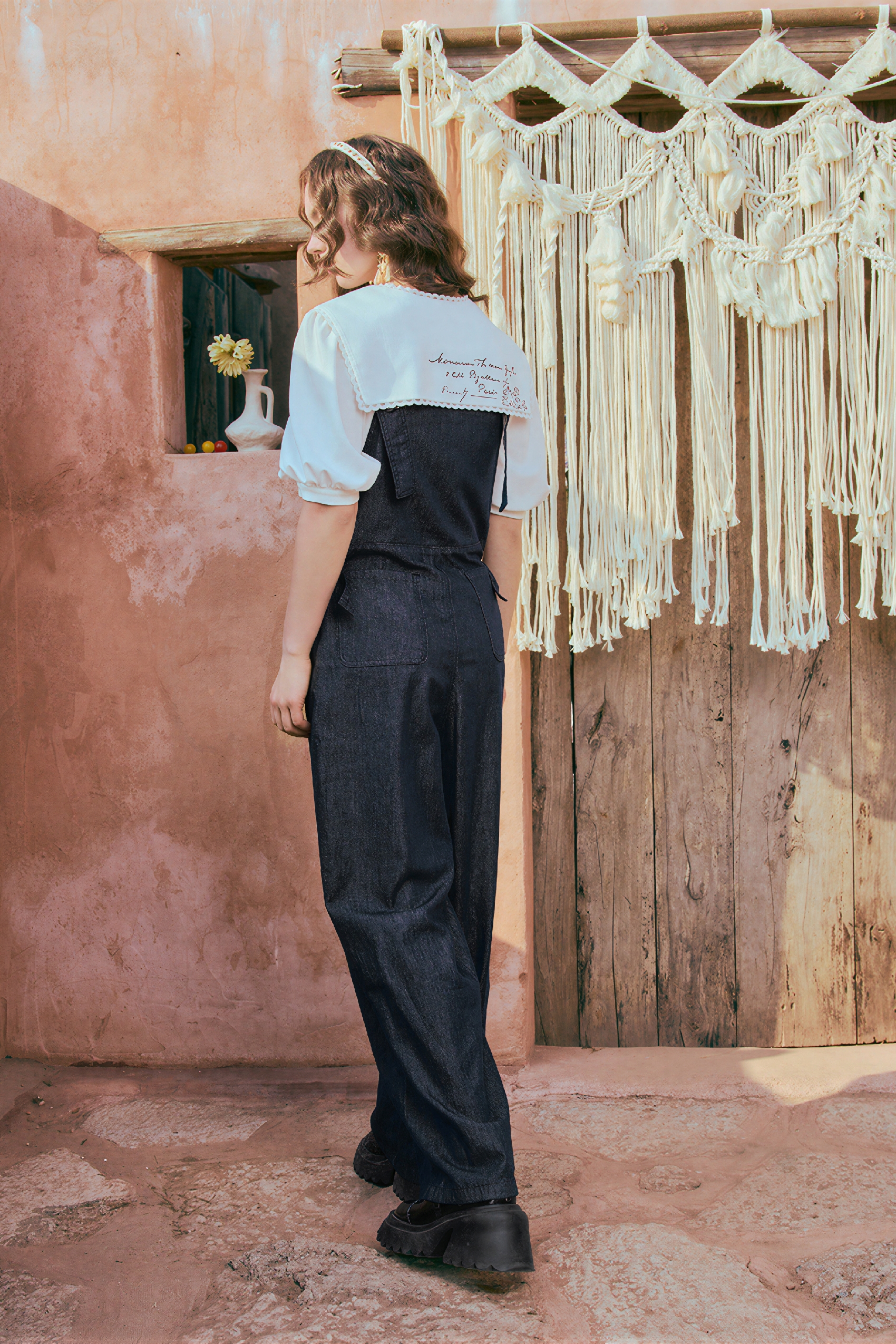 Vintage Artistic Denim Overalls
