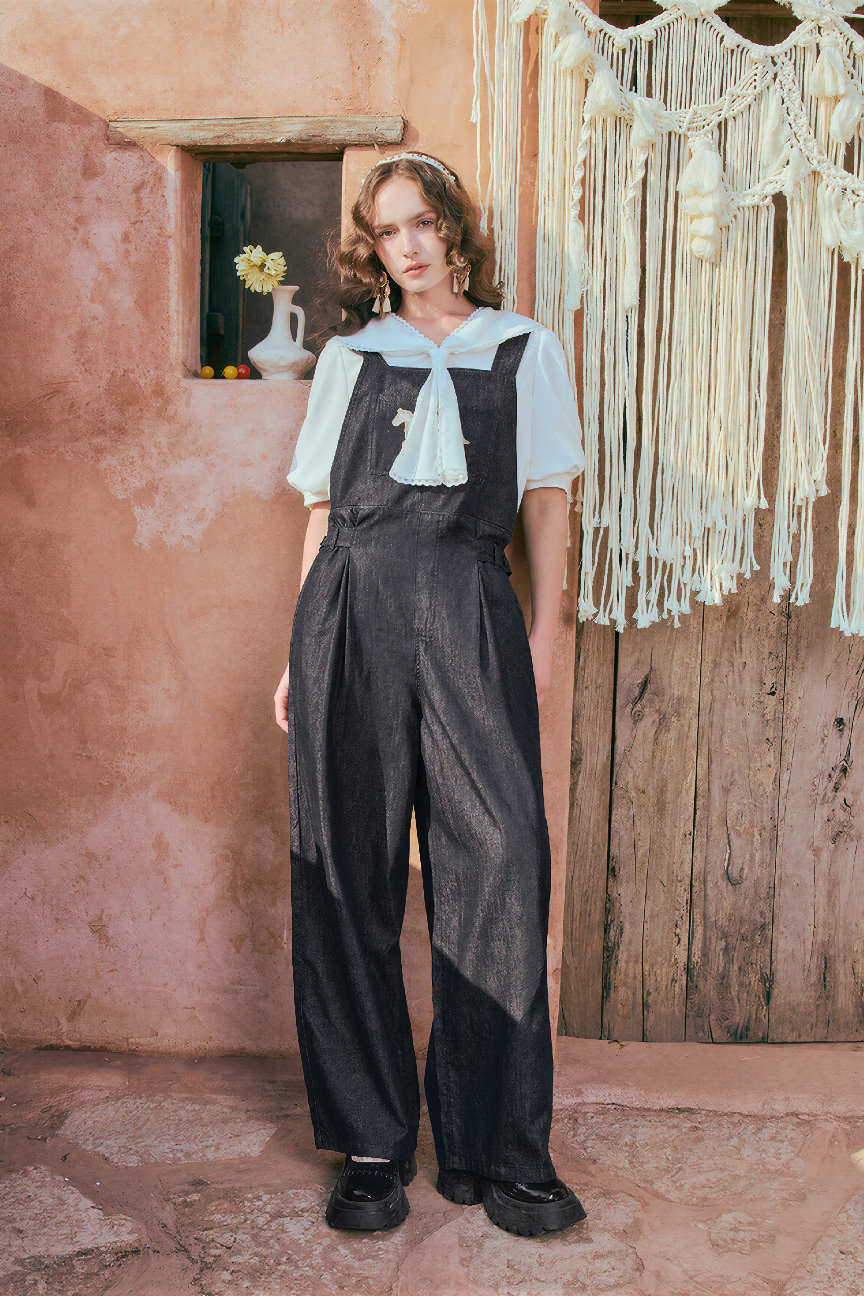 Vintage Artistic Denim Overalls