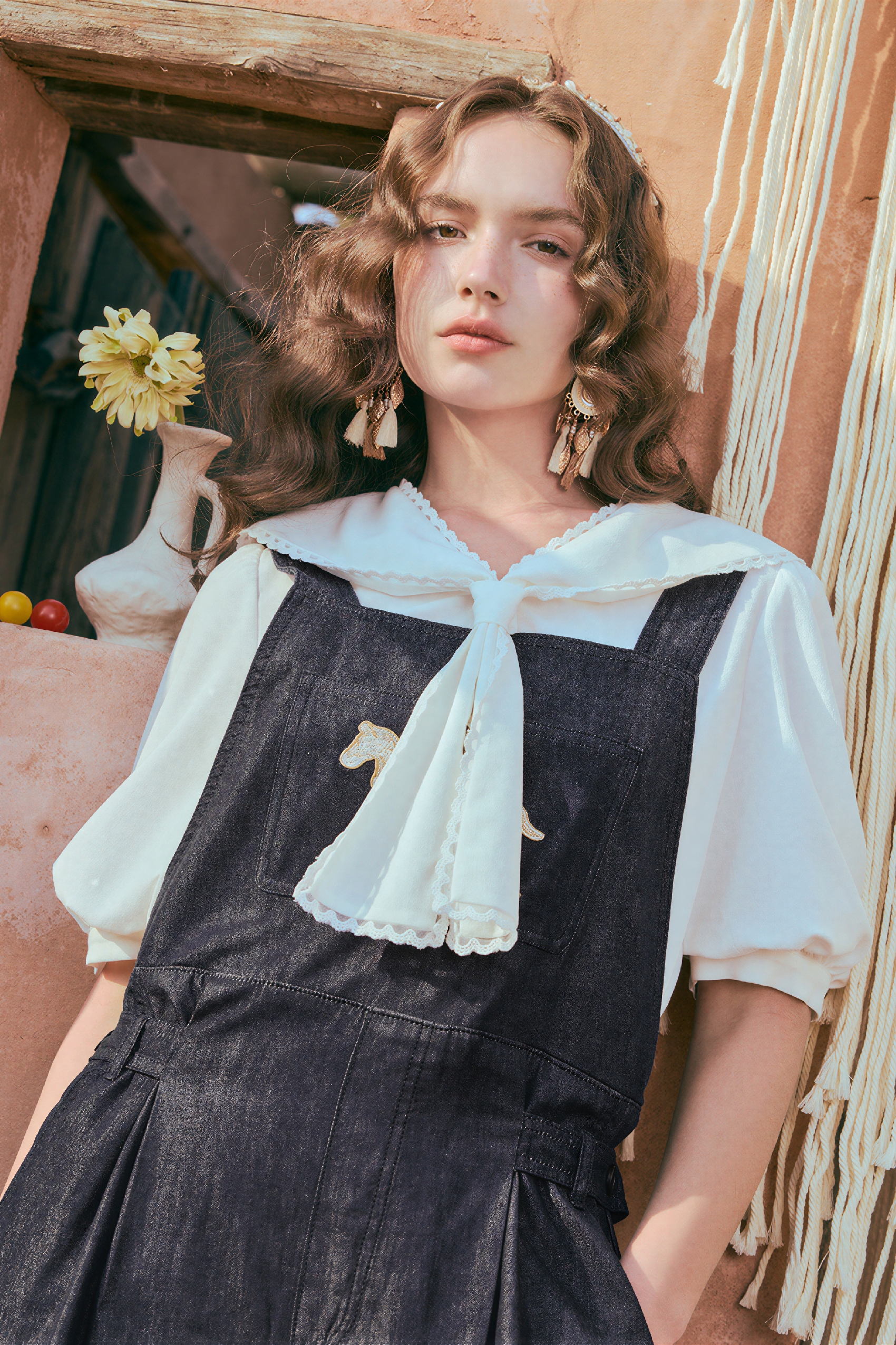 Vintage Artistic Denim Overalls