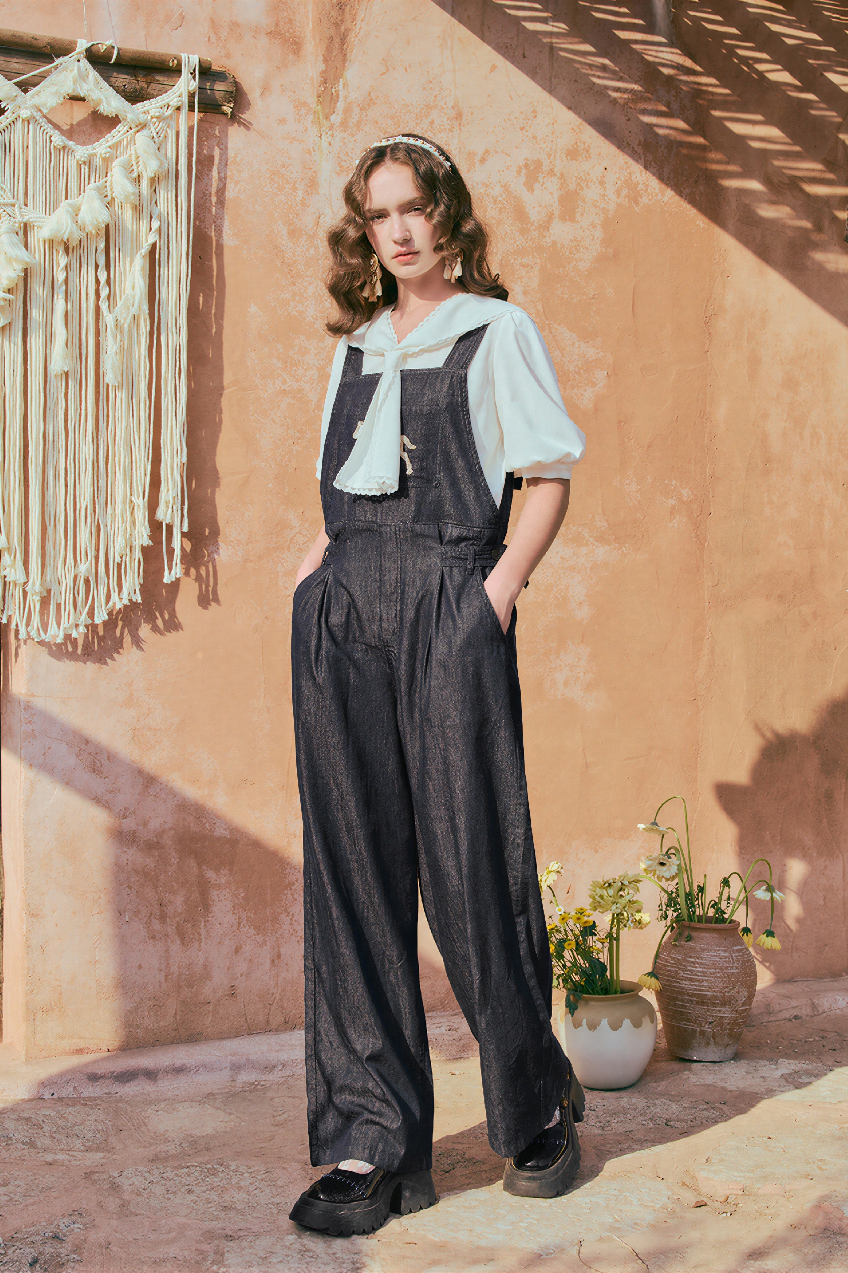 Vintage Artistic Denim Overalls