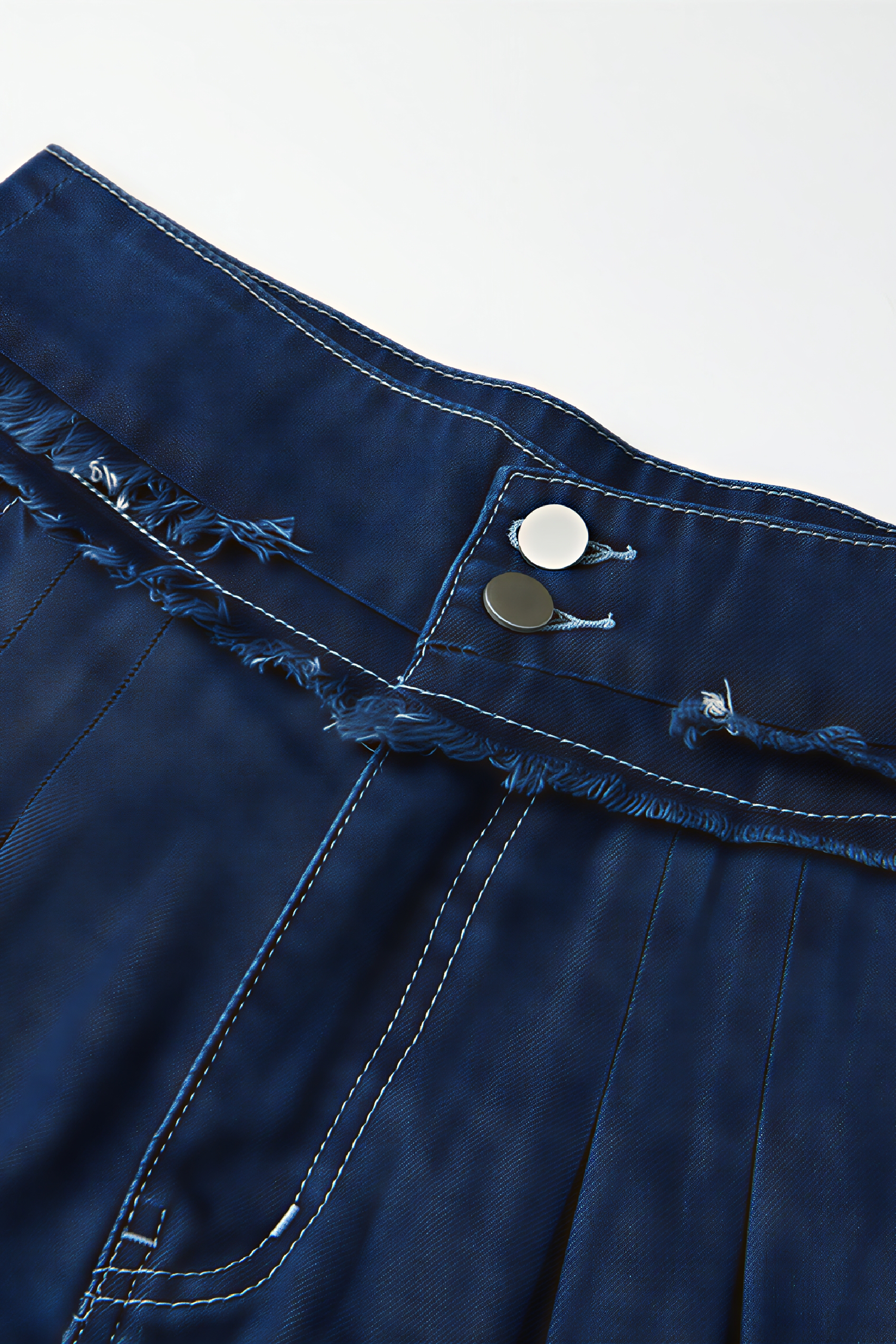 High-Waisted Relaxed Denim Bermuda Shorts