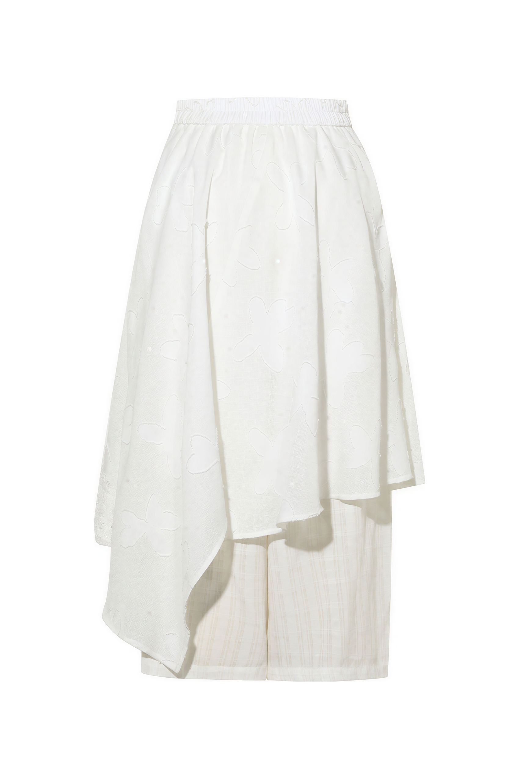 White Cropped Wide-Leg Culotte Pants