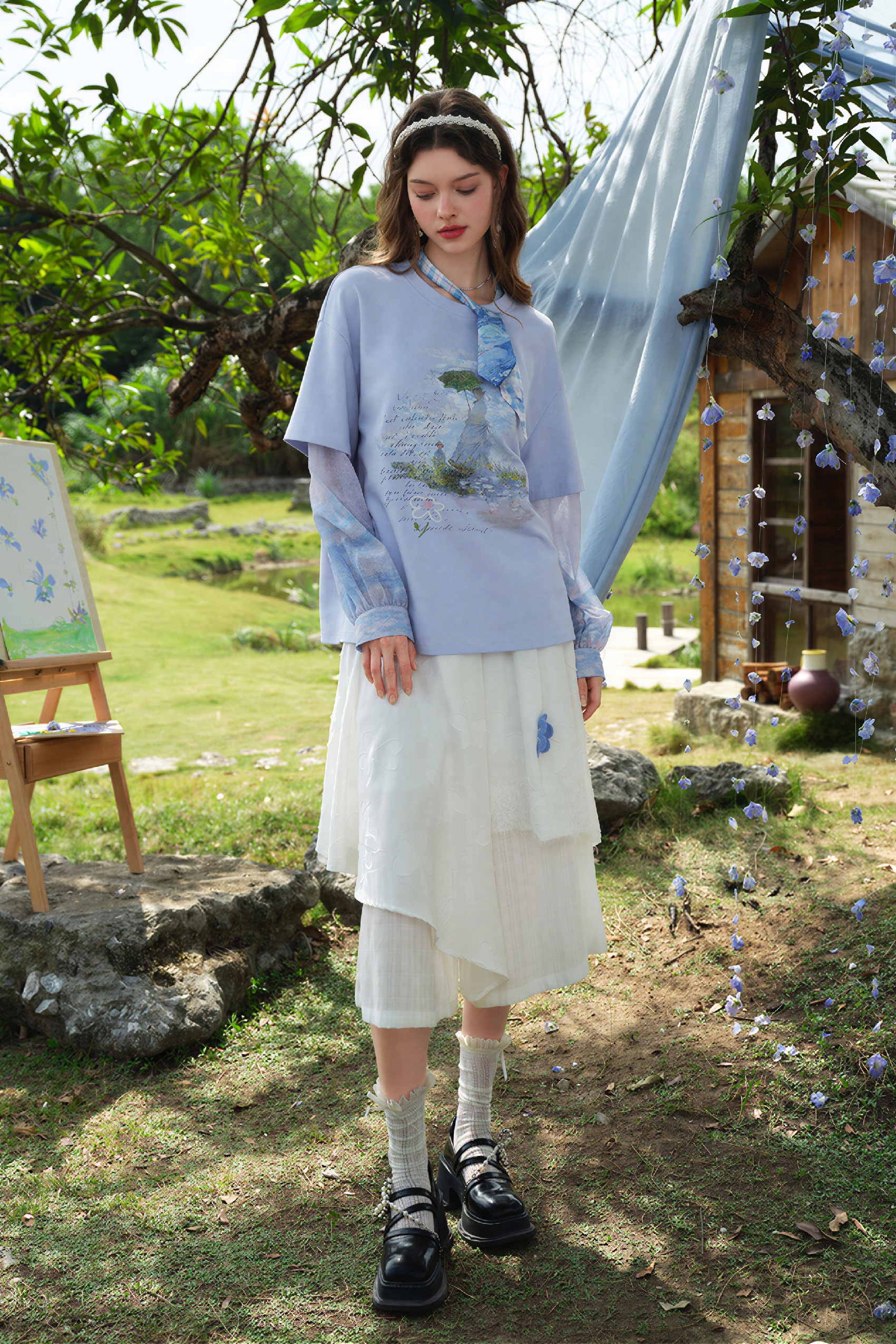 White Cropped Wide-Leg Culotte Pants