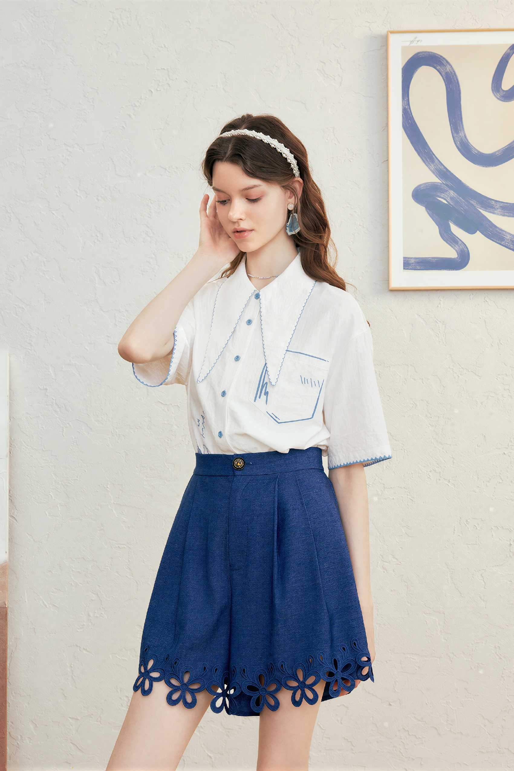 High-Waisted A-Line Relaxed Skort