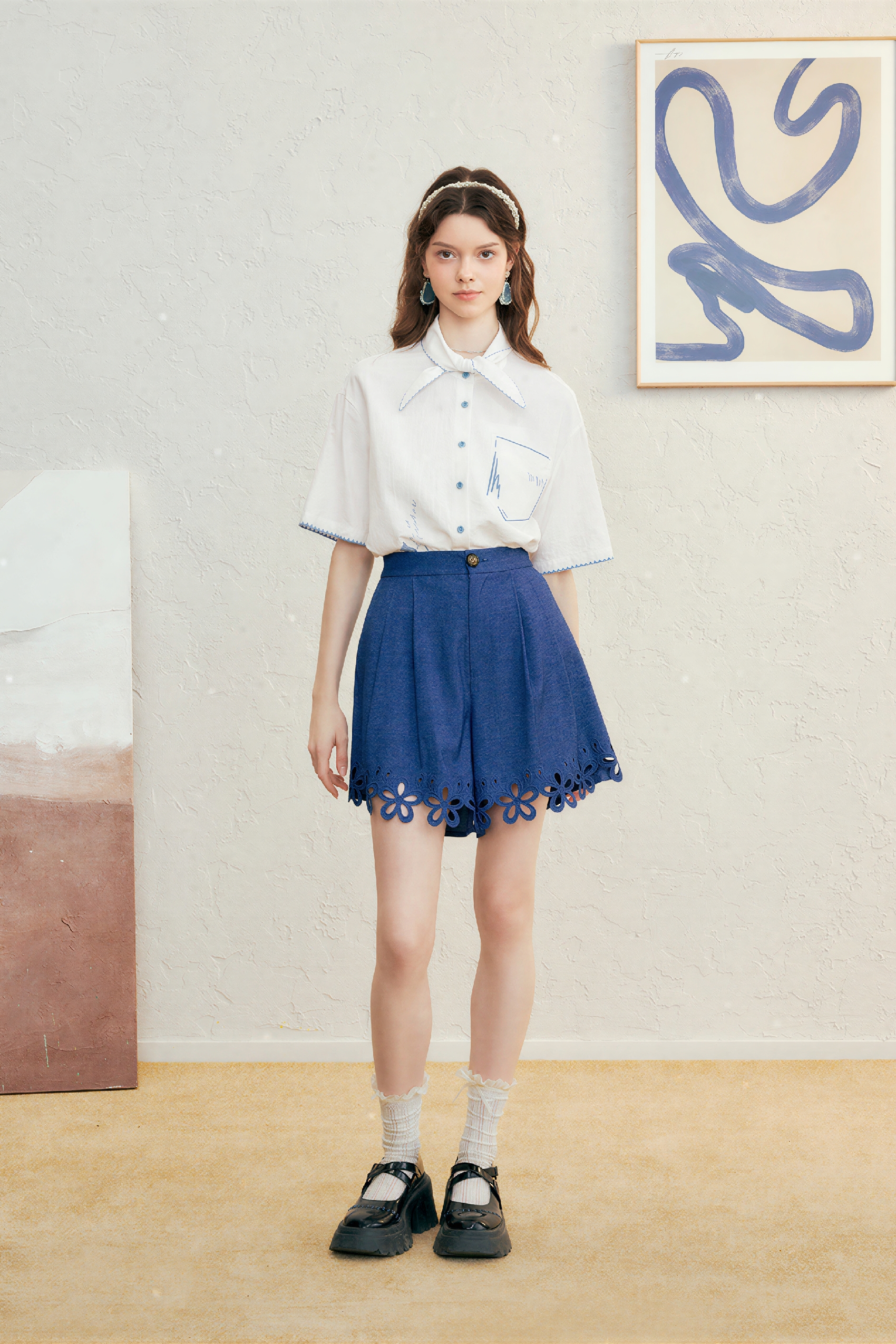 High-Waisted A-Line Relaxed Skort