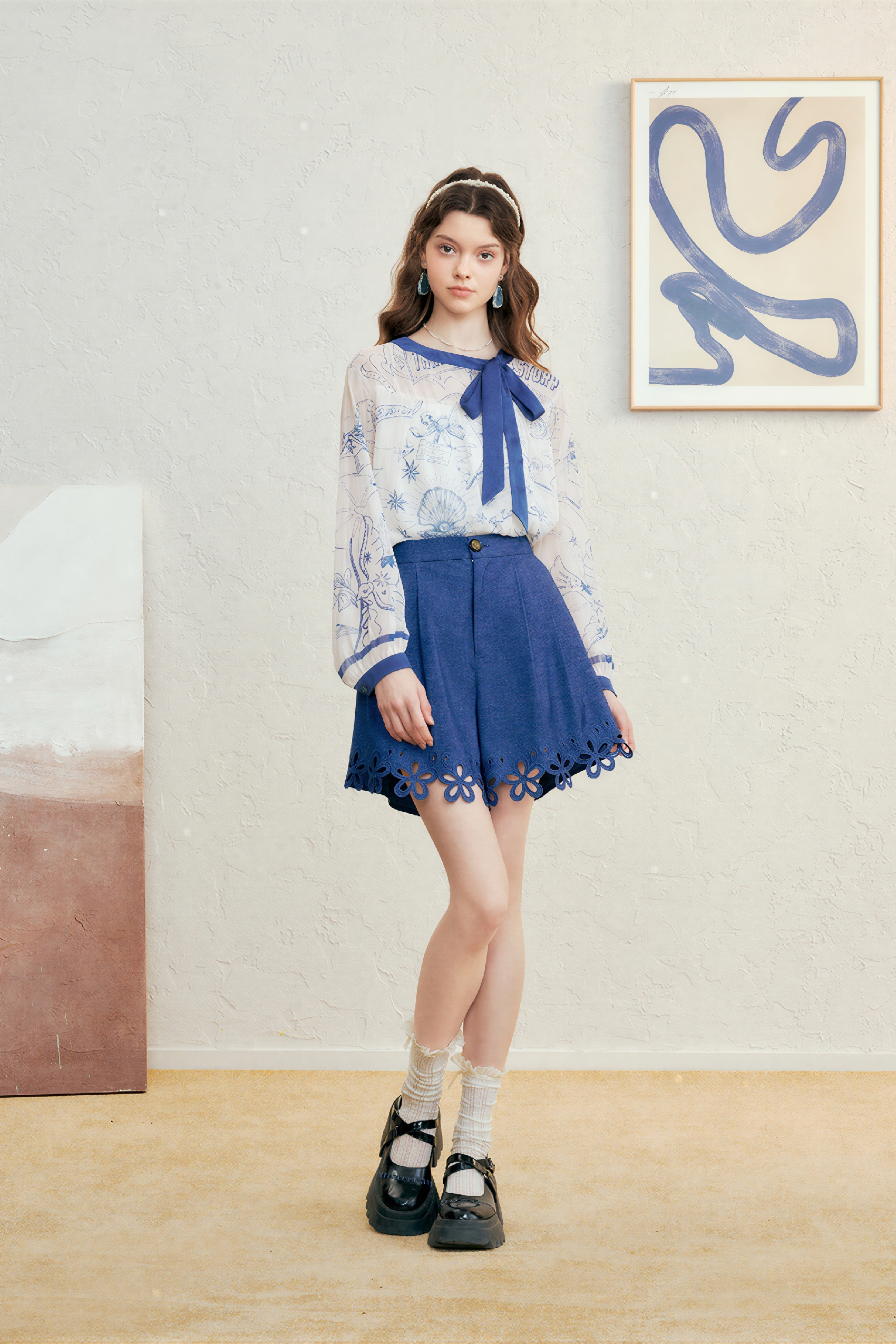 High-Waisted A-Line Relaxed Skort