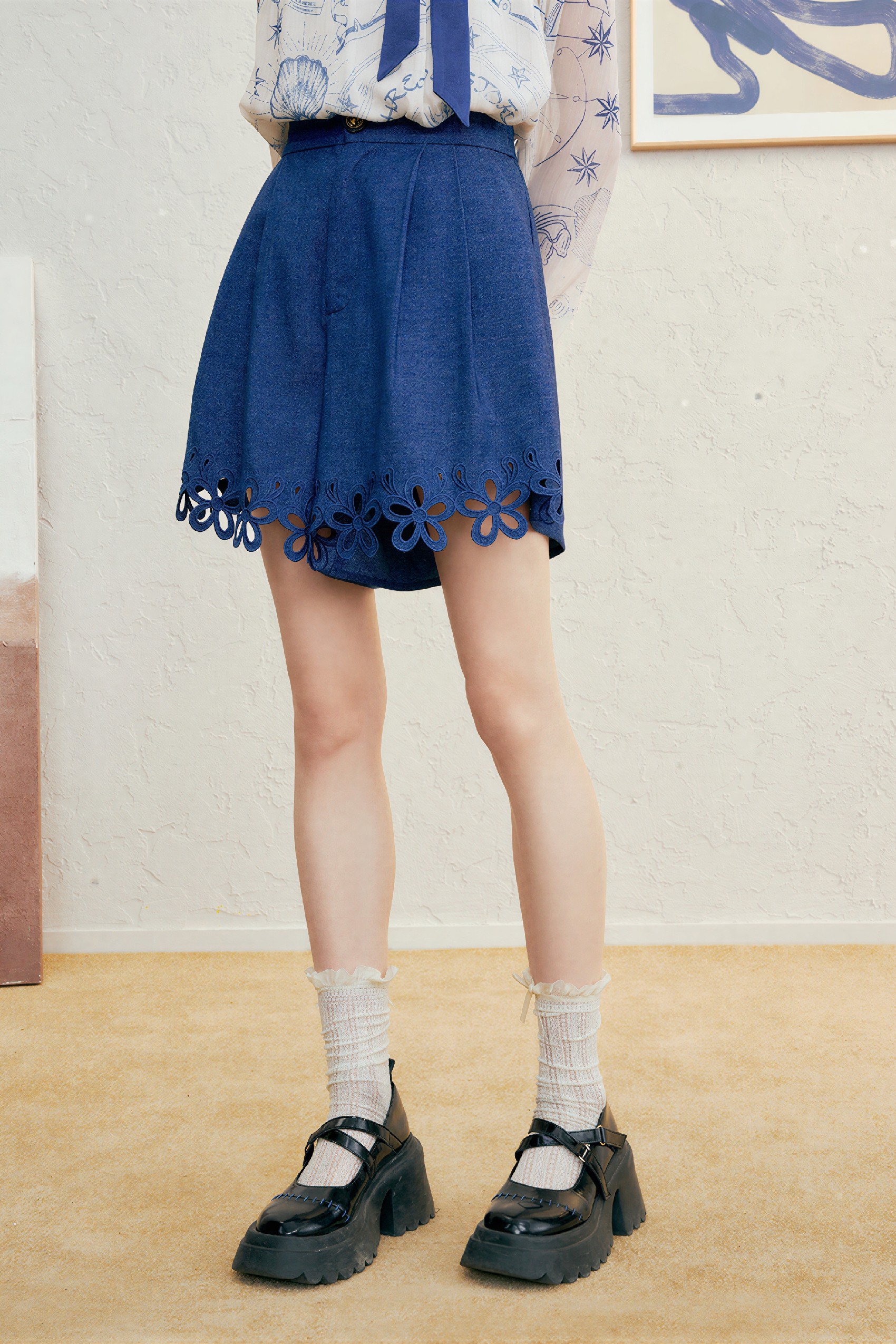 High-Waisted A-Line Relaxed Skort