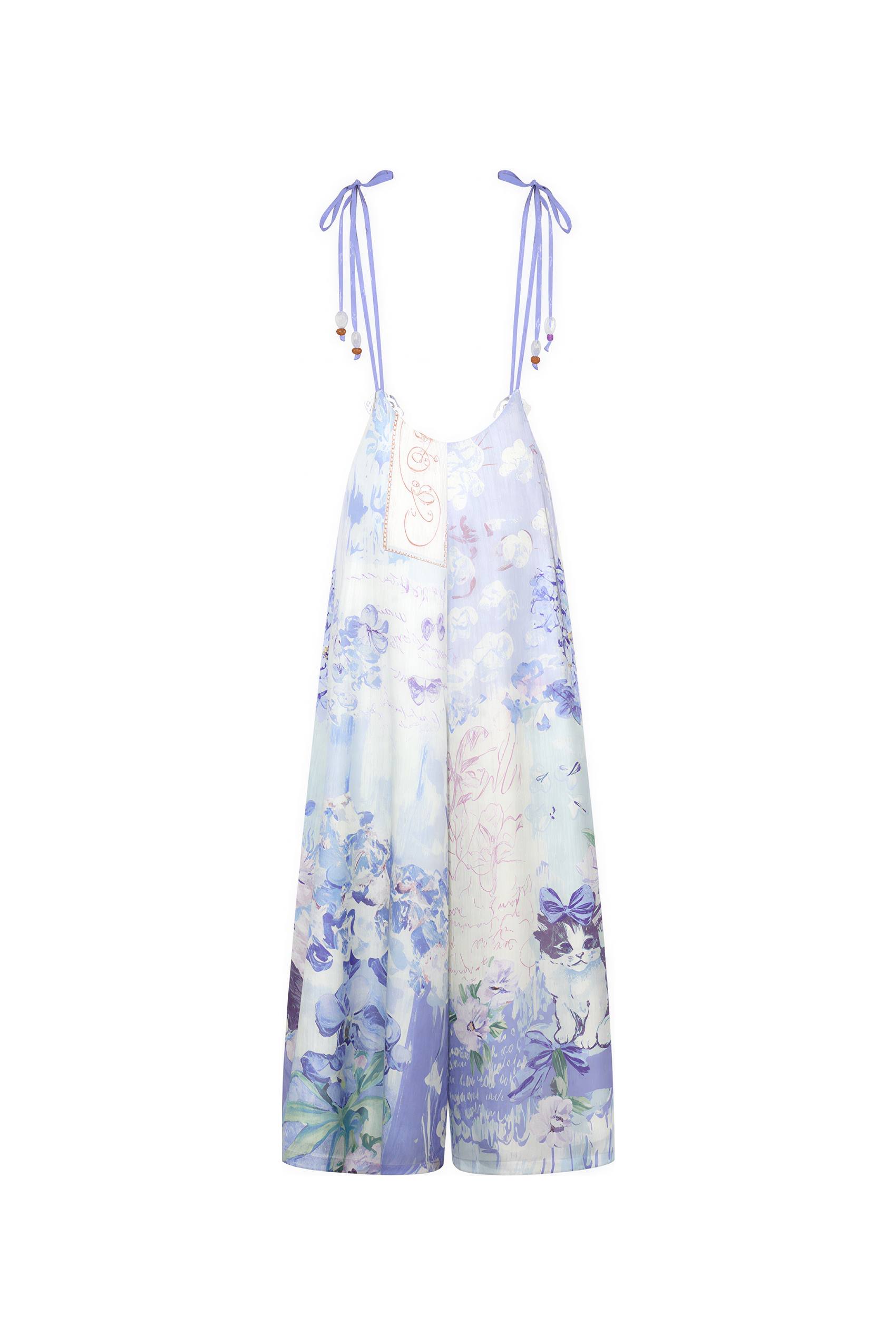 Sweet Printed Tie-Strap Overalls