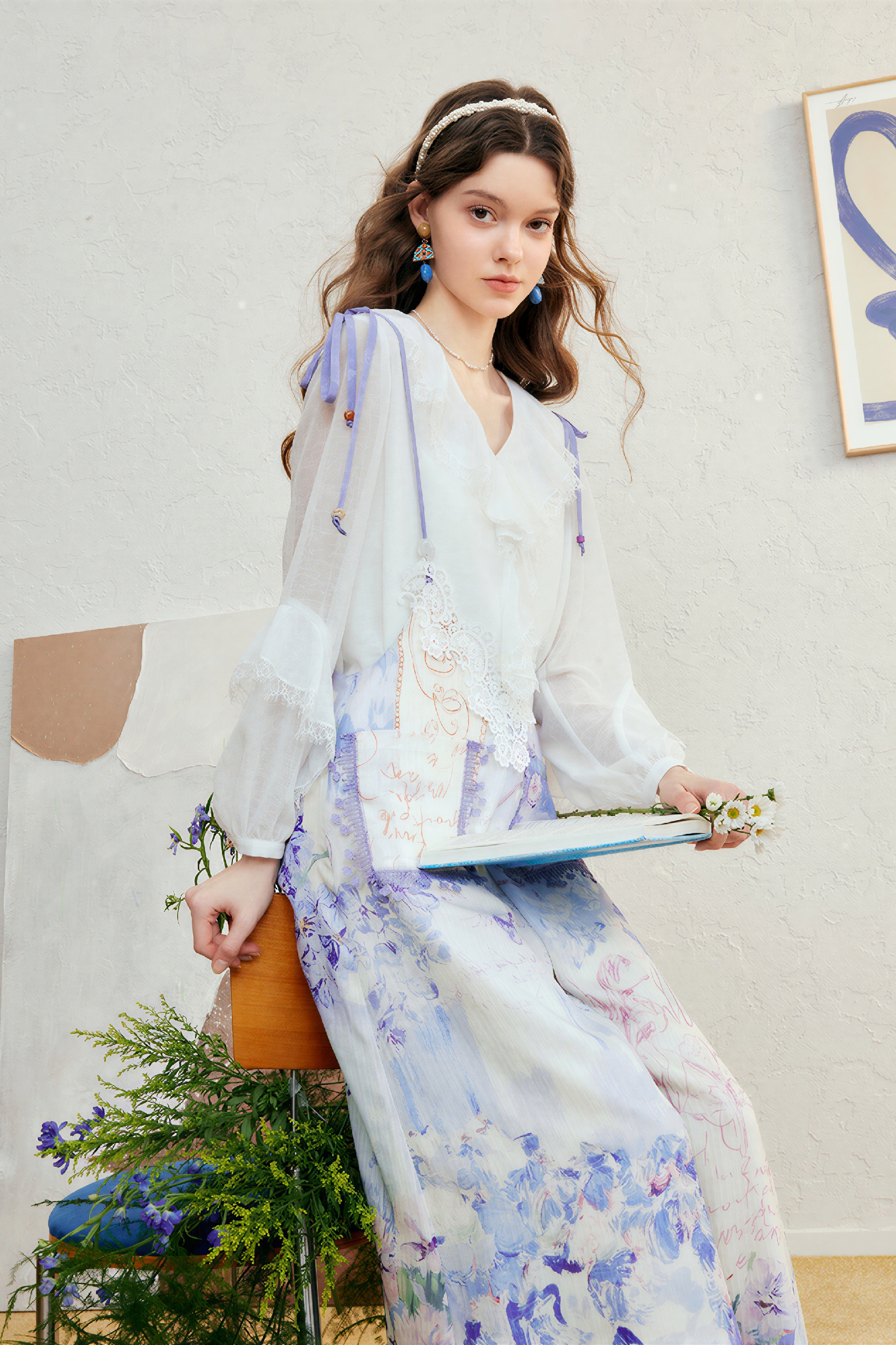 Sweet Printed Tie-Strap Overalls