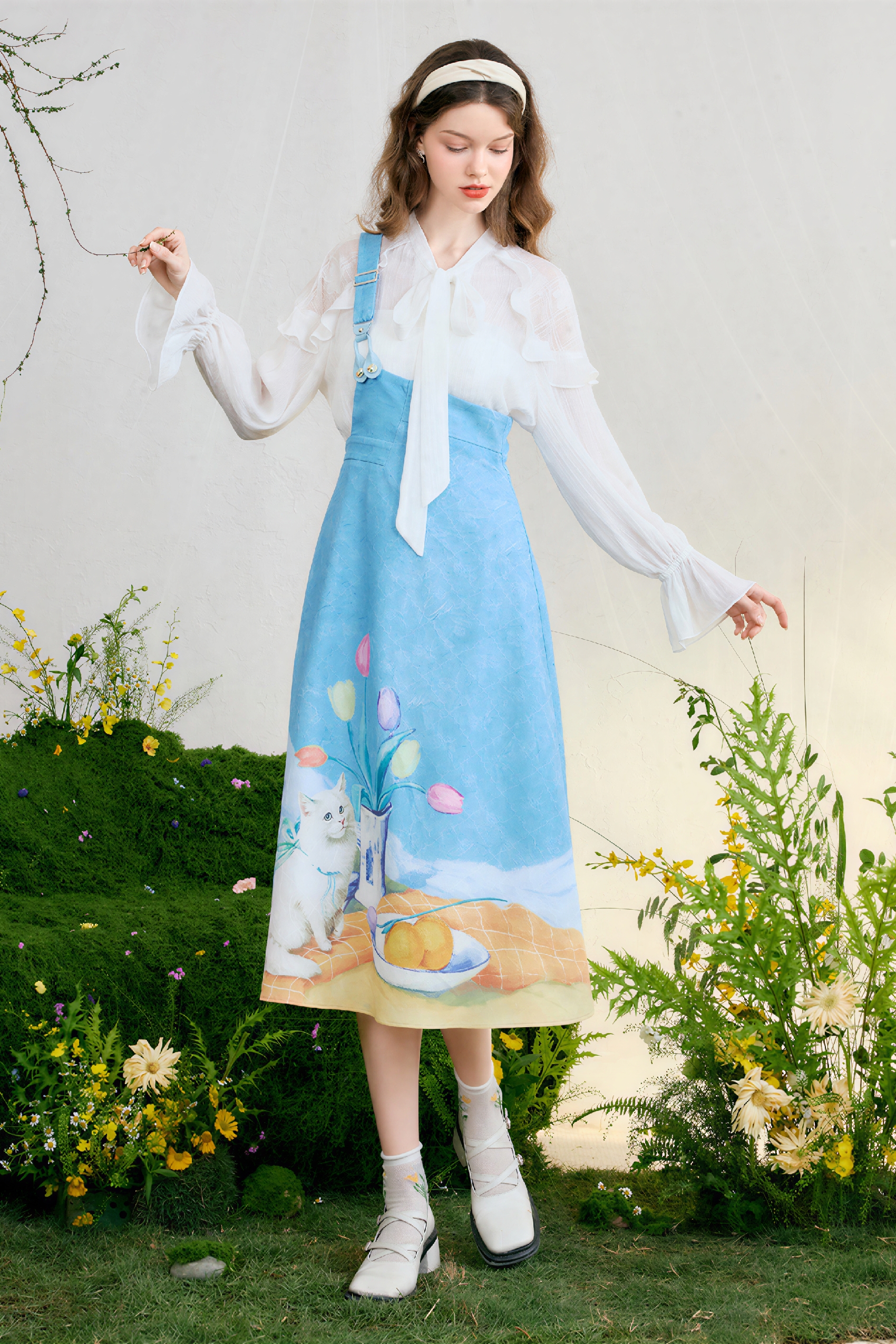 White French-Style Chiffon Blouse | LYONSENS Women's Fashion