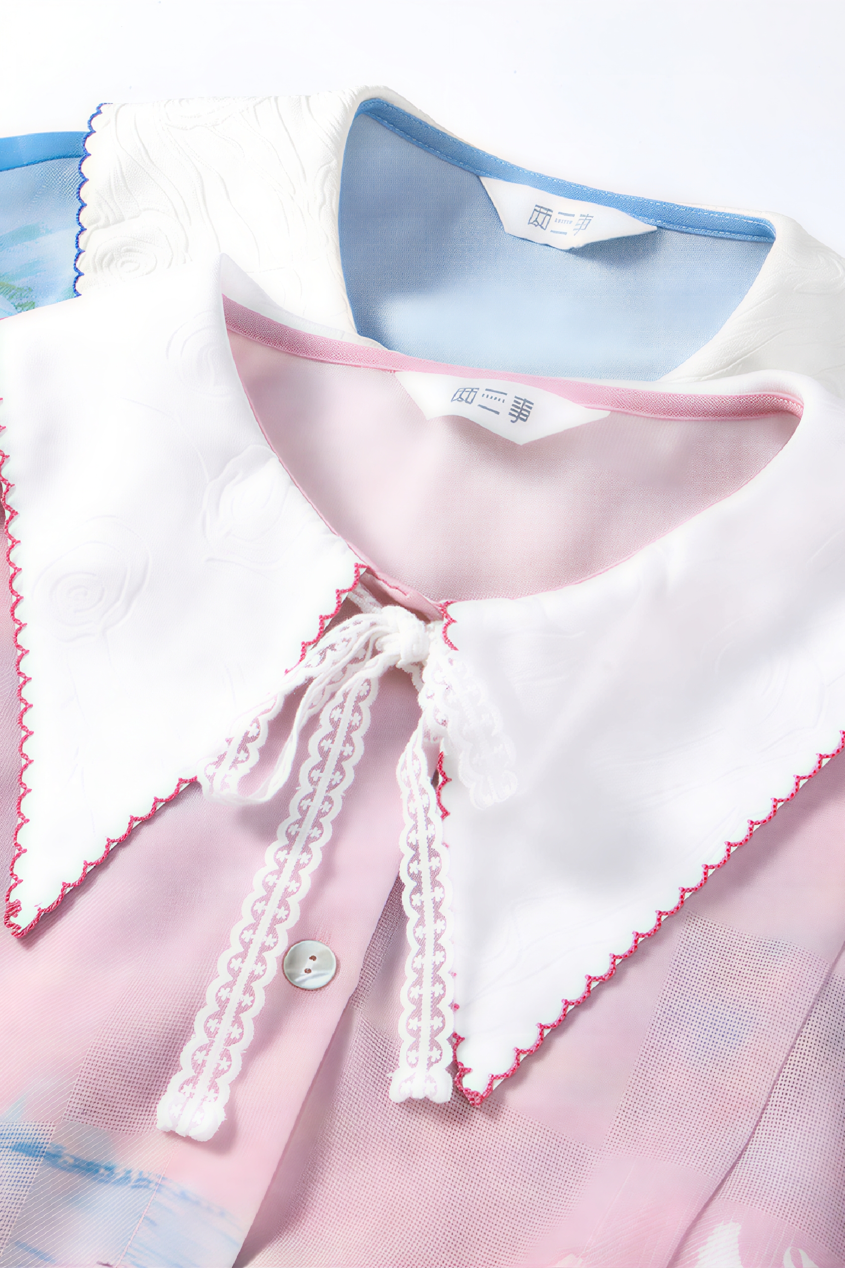 Monet-Inspired French Print Chiffon Blouse