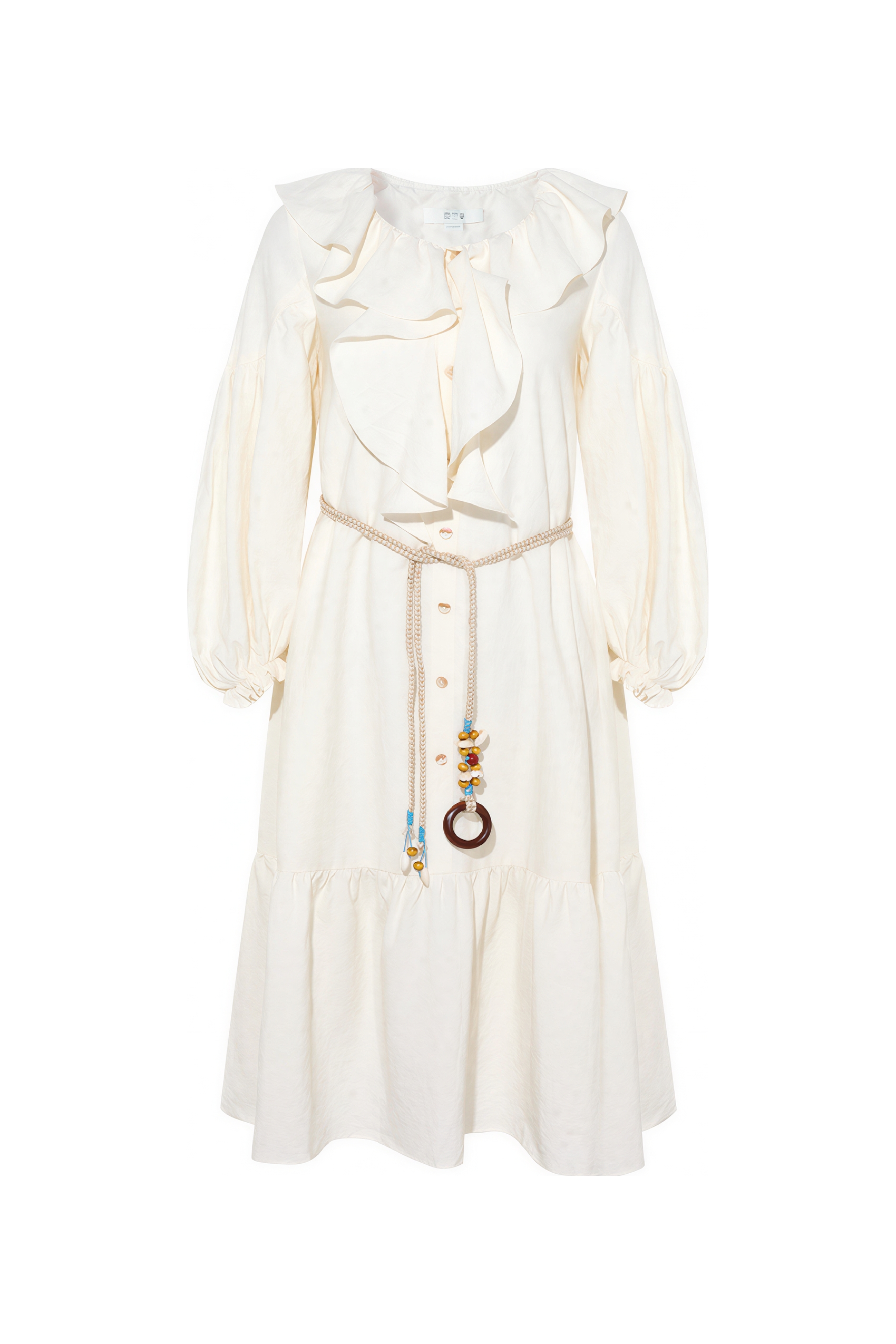 French Elegant White Long-Sleeve Dress-LYONSENS