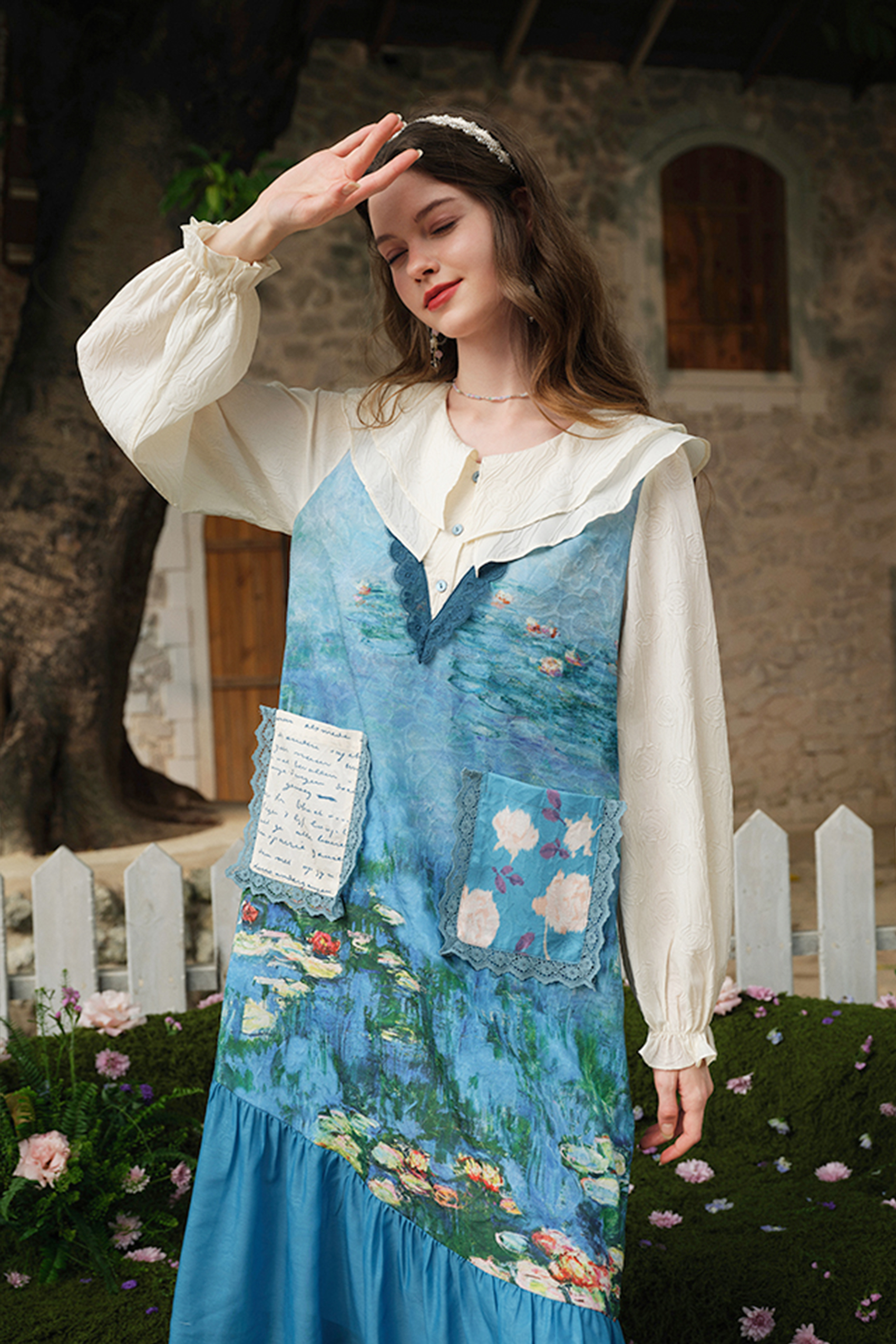 Monet-Inspired Oil Painting Dress