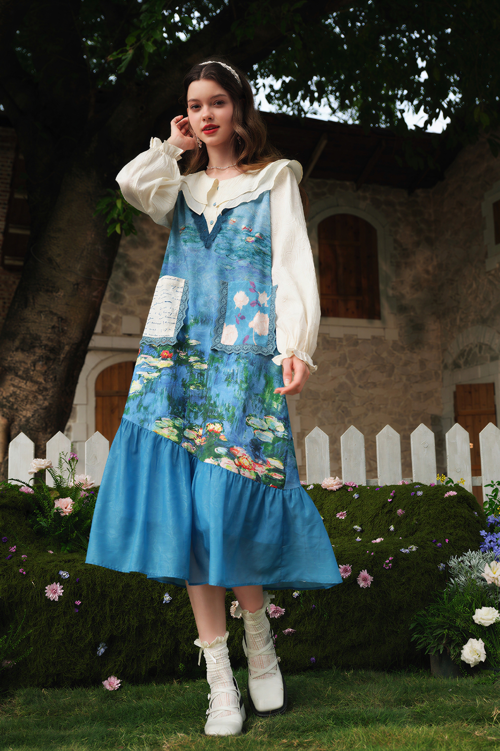 Monet-Inspired Oil Painting Dress