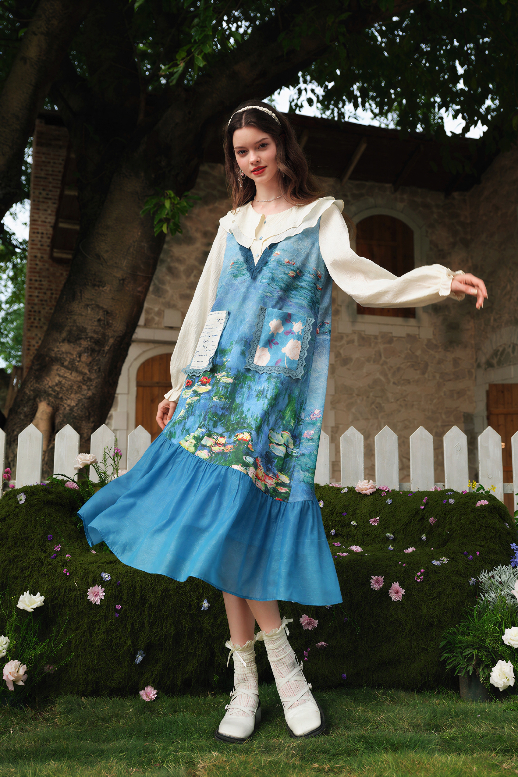 Monet-Inspired Oil Painting Dress