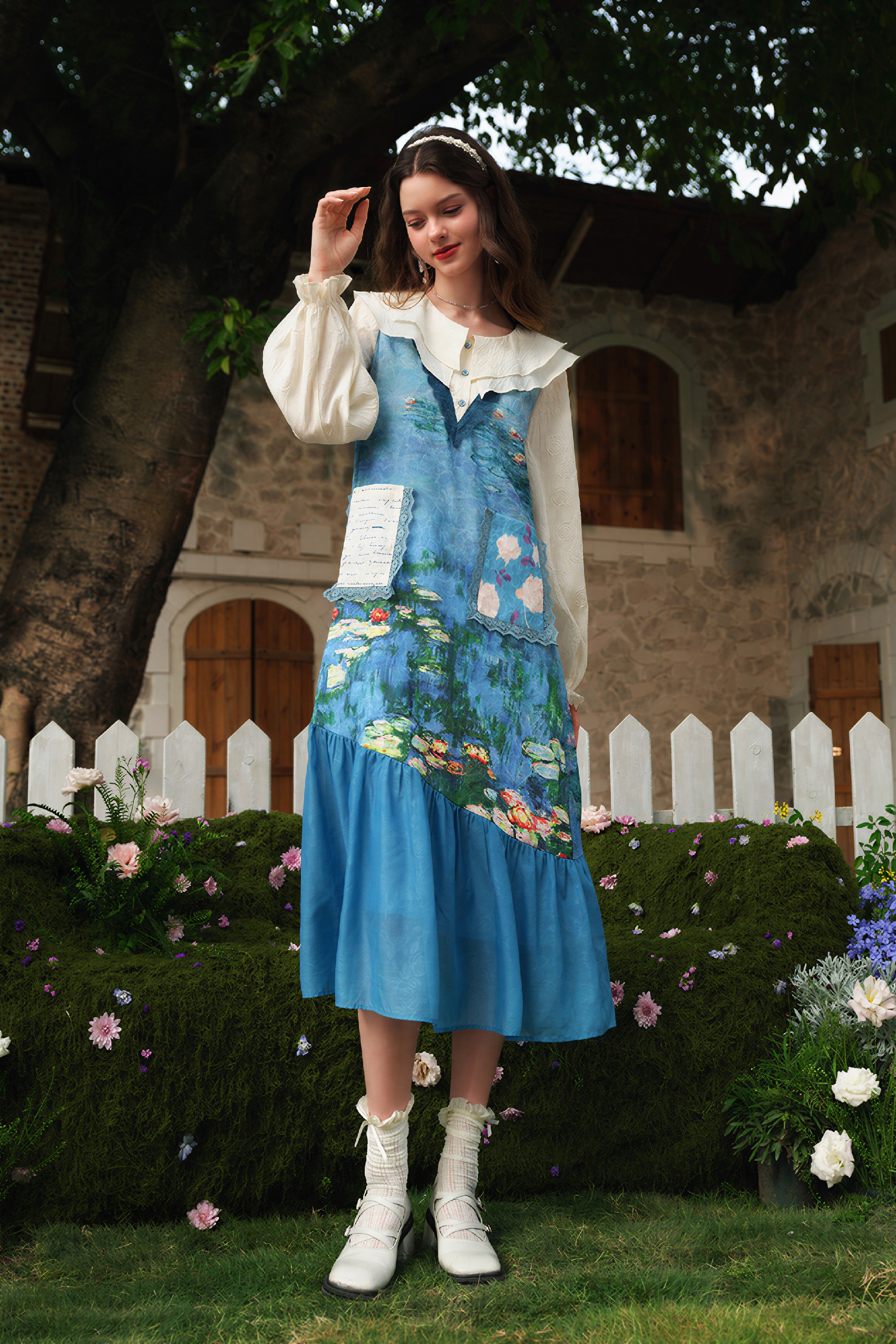 Monet-Inspired Oil Painting Dress