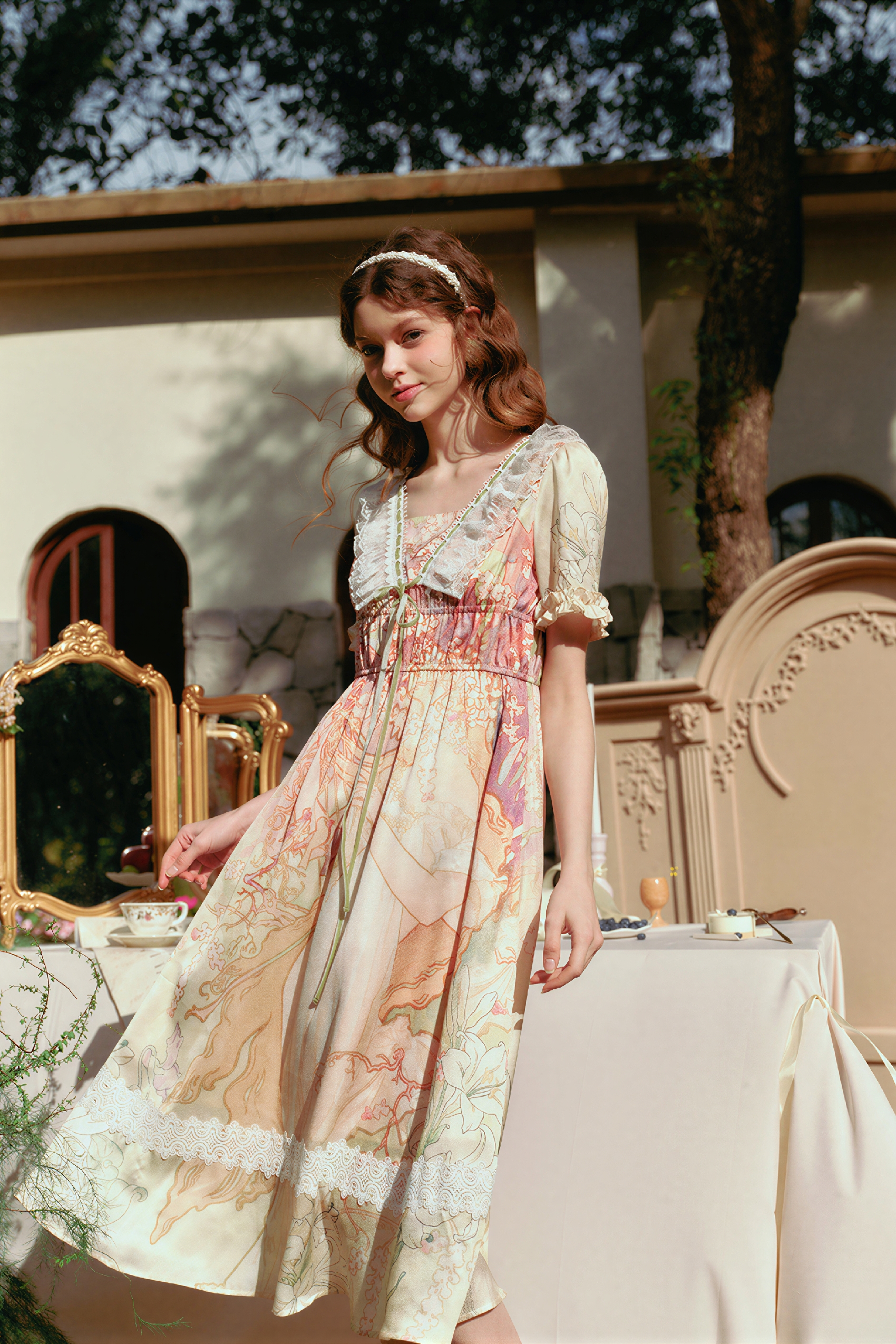 French Waist-Defined Tea Dress | LYONSENS Women's Fashion