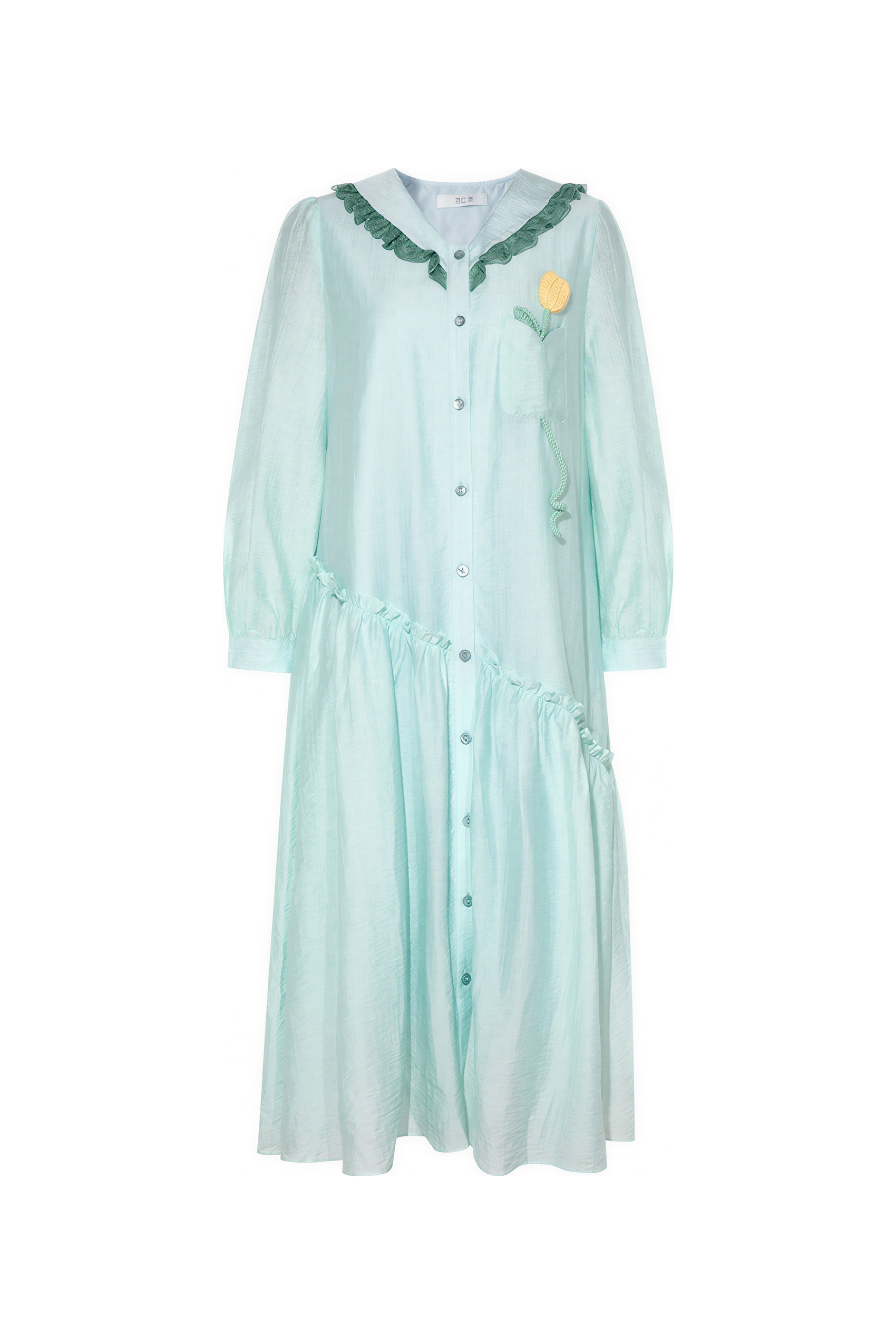 Designer Long-Sleeve Shirt Dress