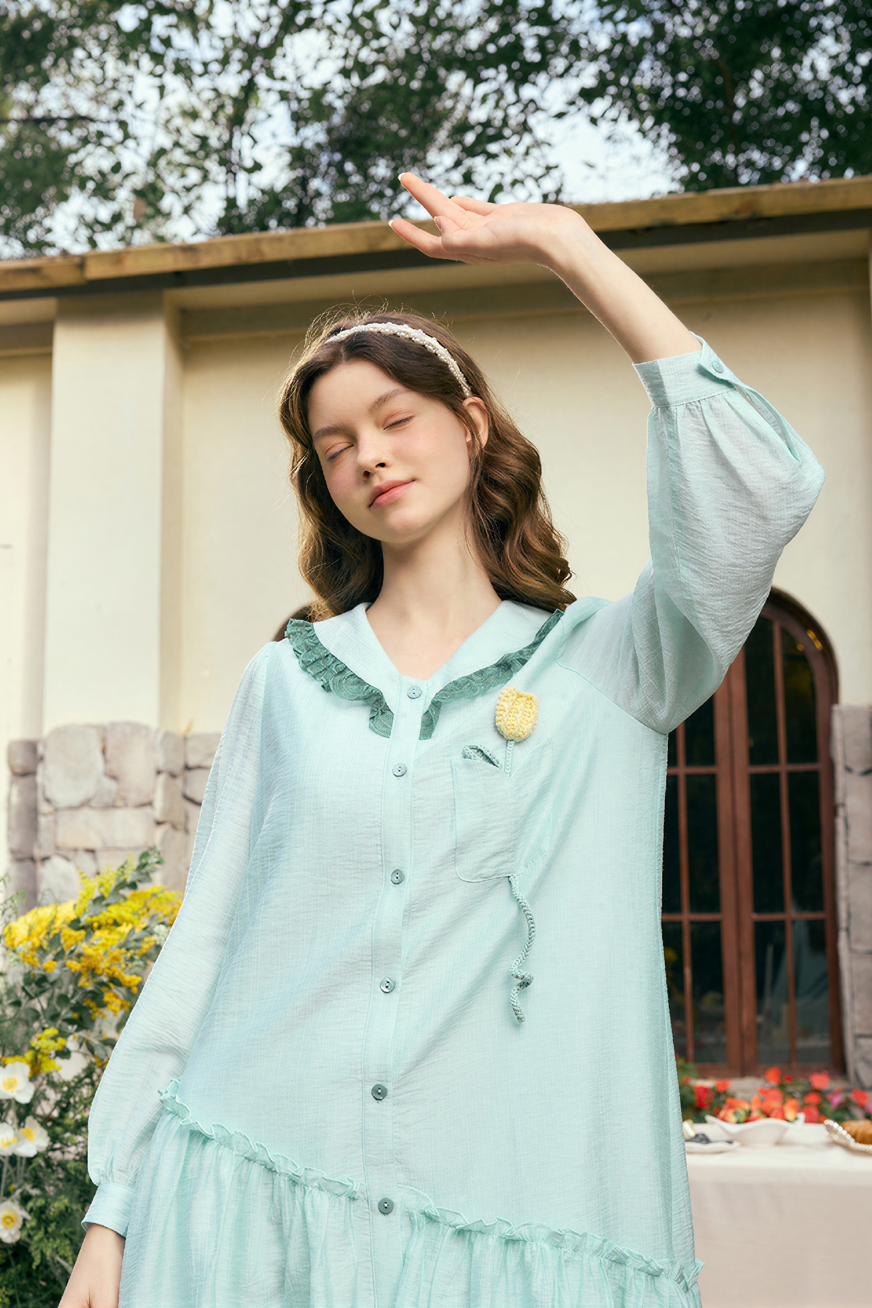 Designer Long-Sleeve Shirt Dress