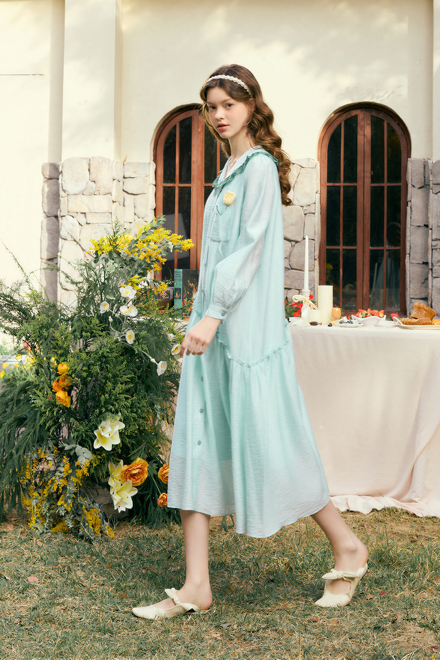 Designer Long-Sleeve Shirt Dress