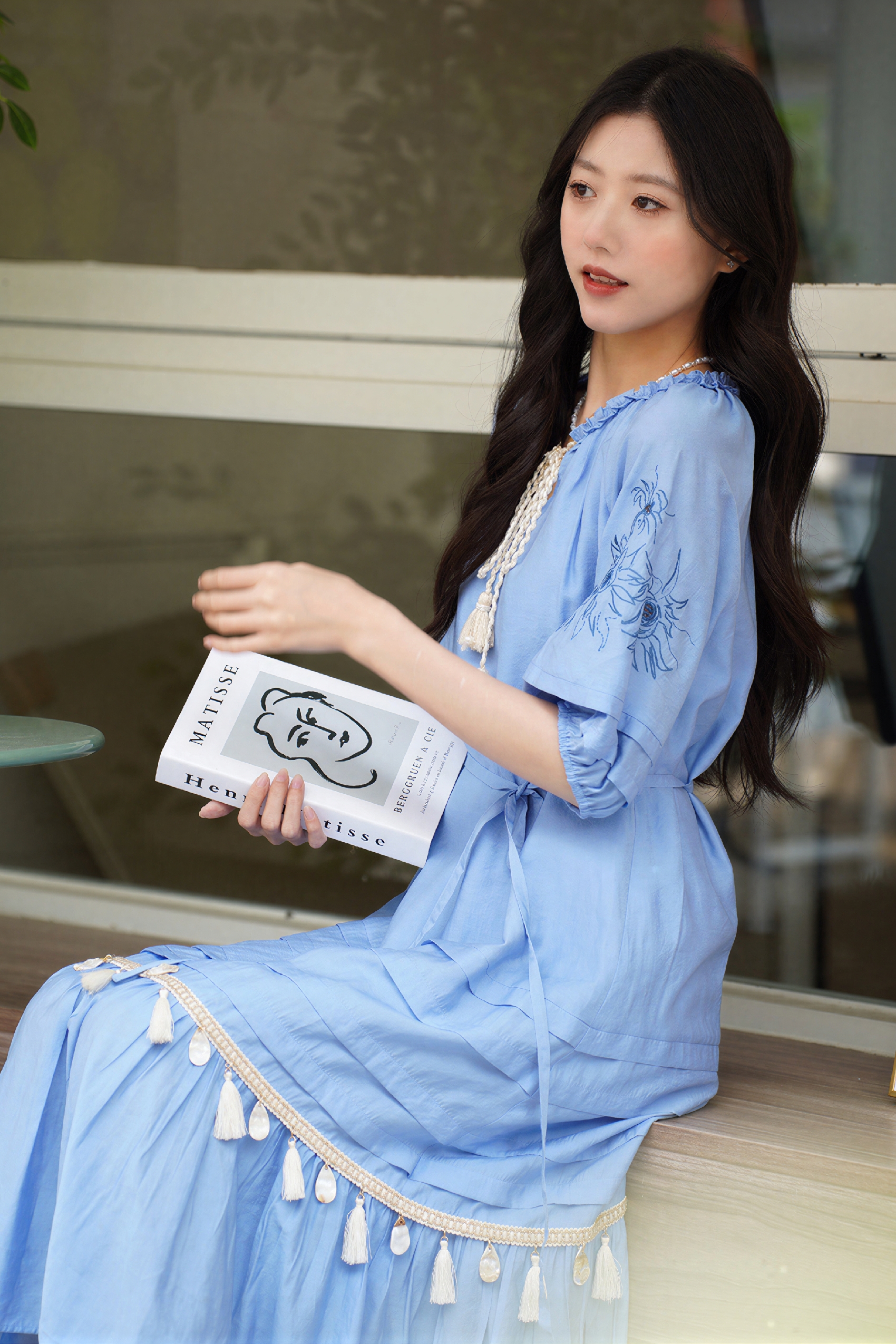 Van Gogh-Inspired Art Print Fringe-Hem Dress-LYONSENS