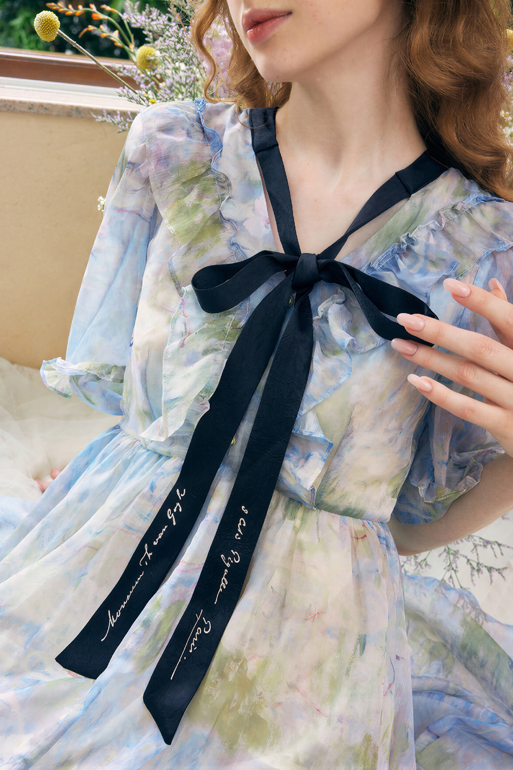 Van Gogh-Inspired French Art Print Vacation Dress
