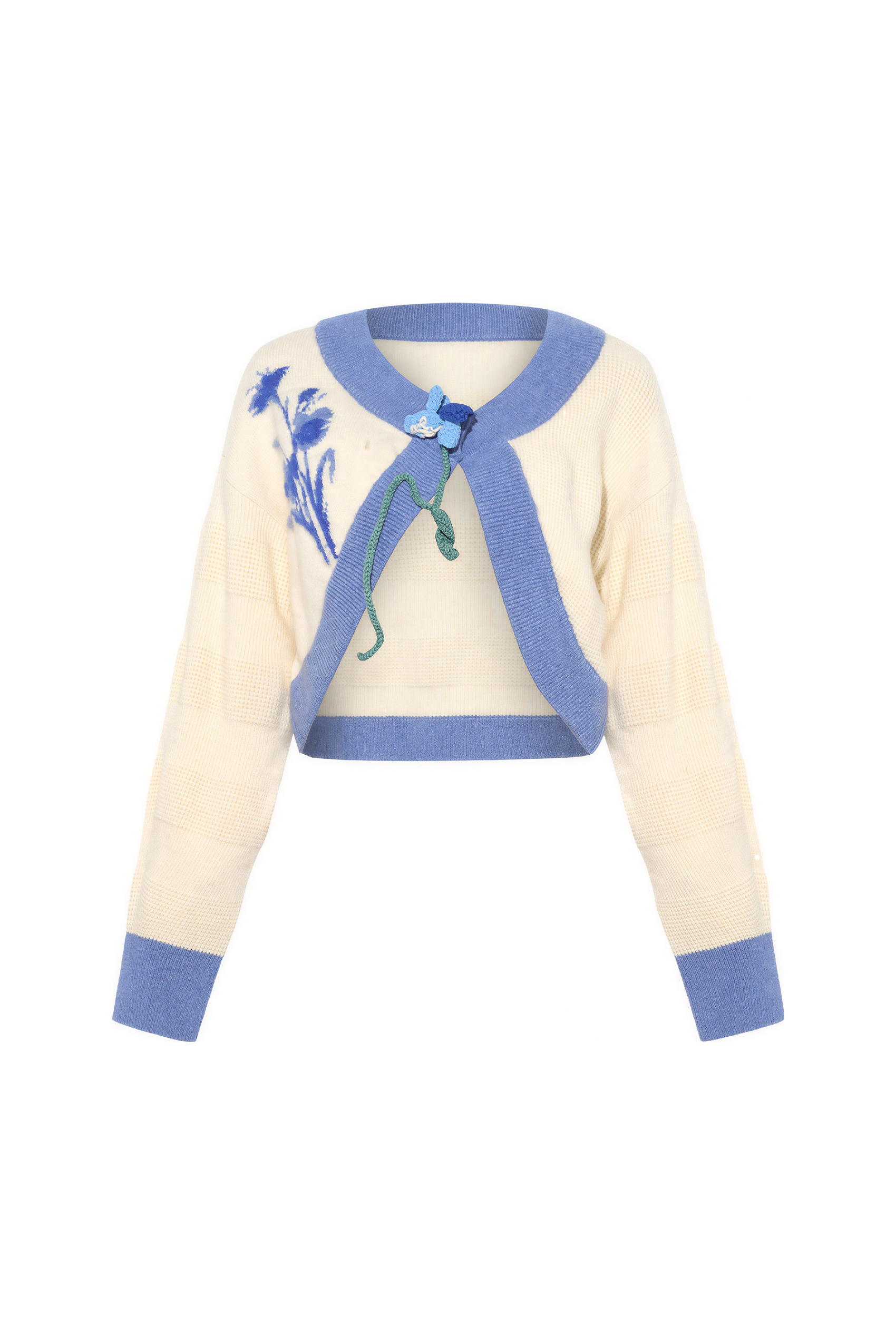 Relaxed Cropped Knit Cardigan