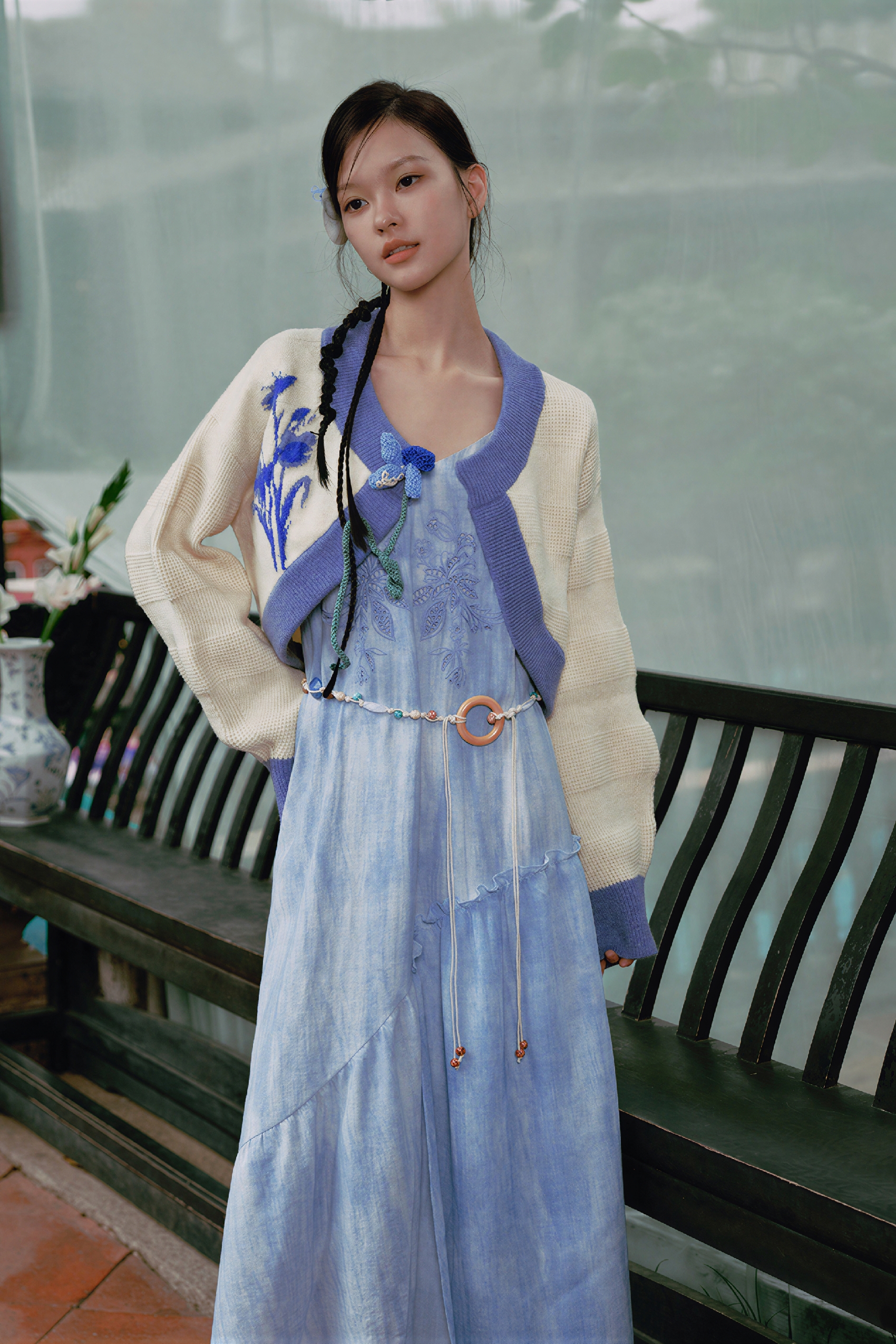 Relaxed Cropped Knit Cardigan