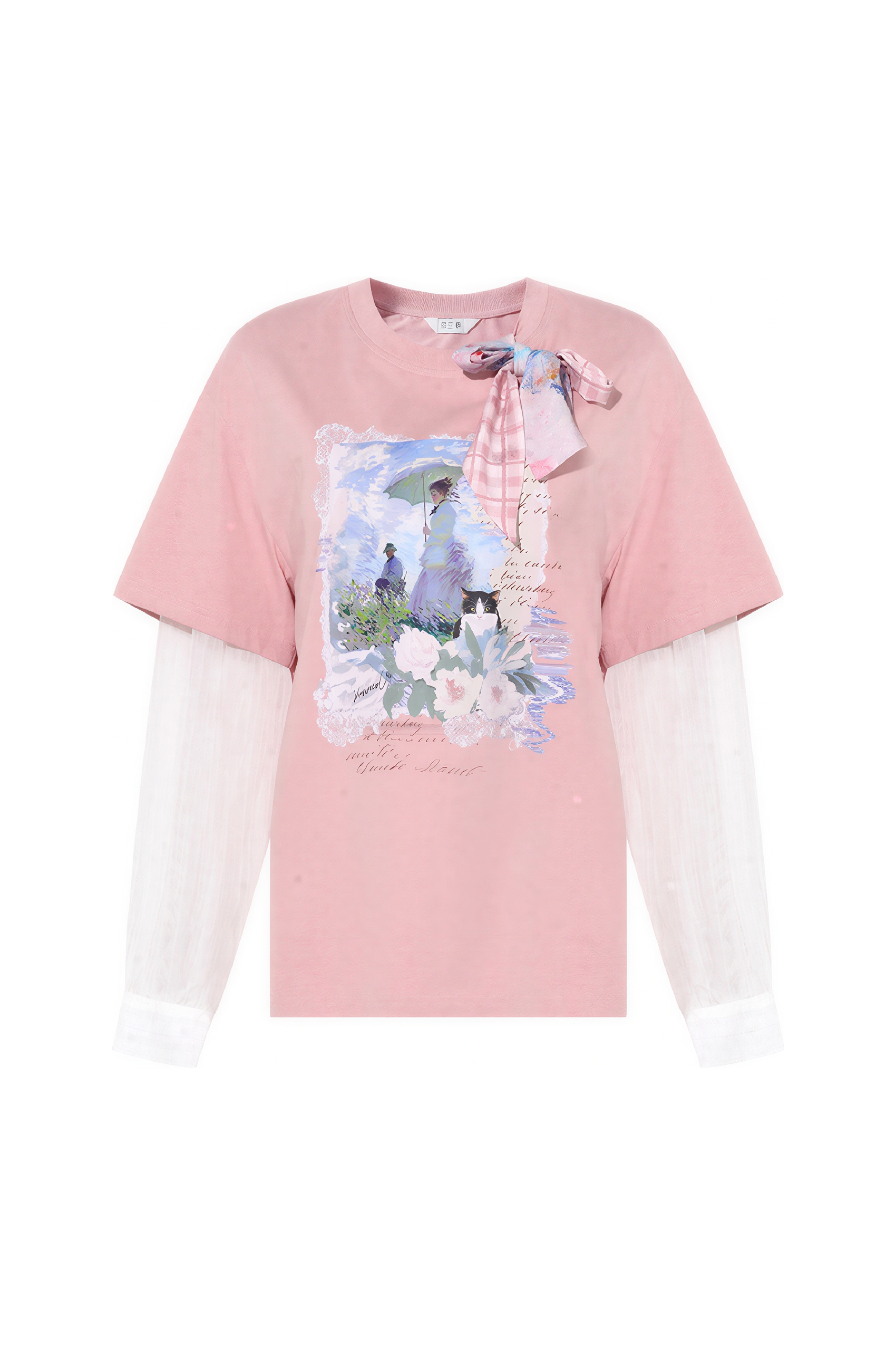 Monet-Inspired Layered Long-Sleeve T-Shirt