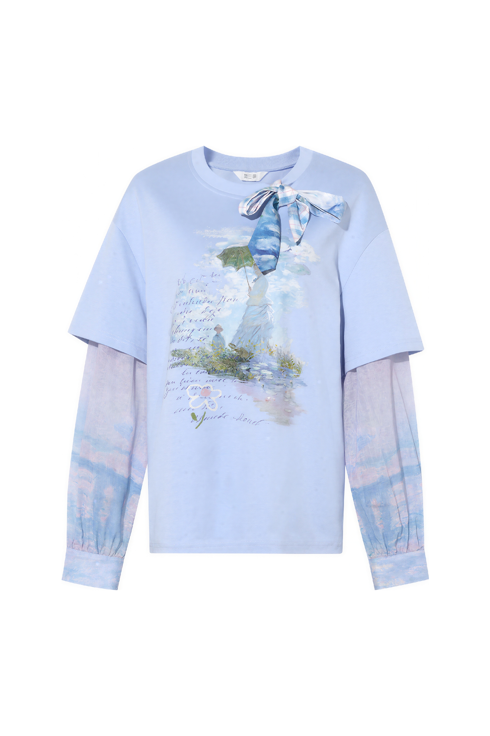 Monet-Inspired Layered Long-Sleeve T-Shirt