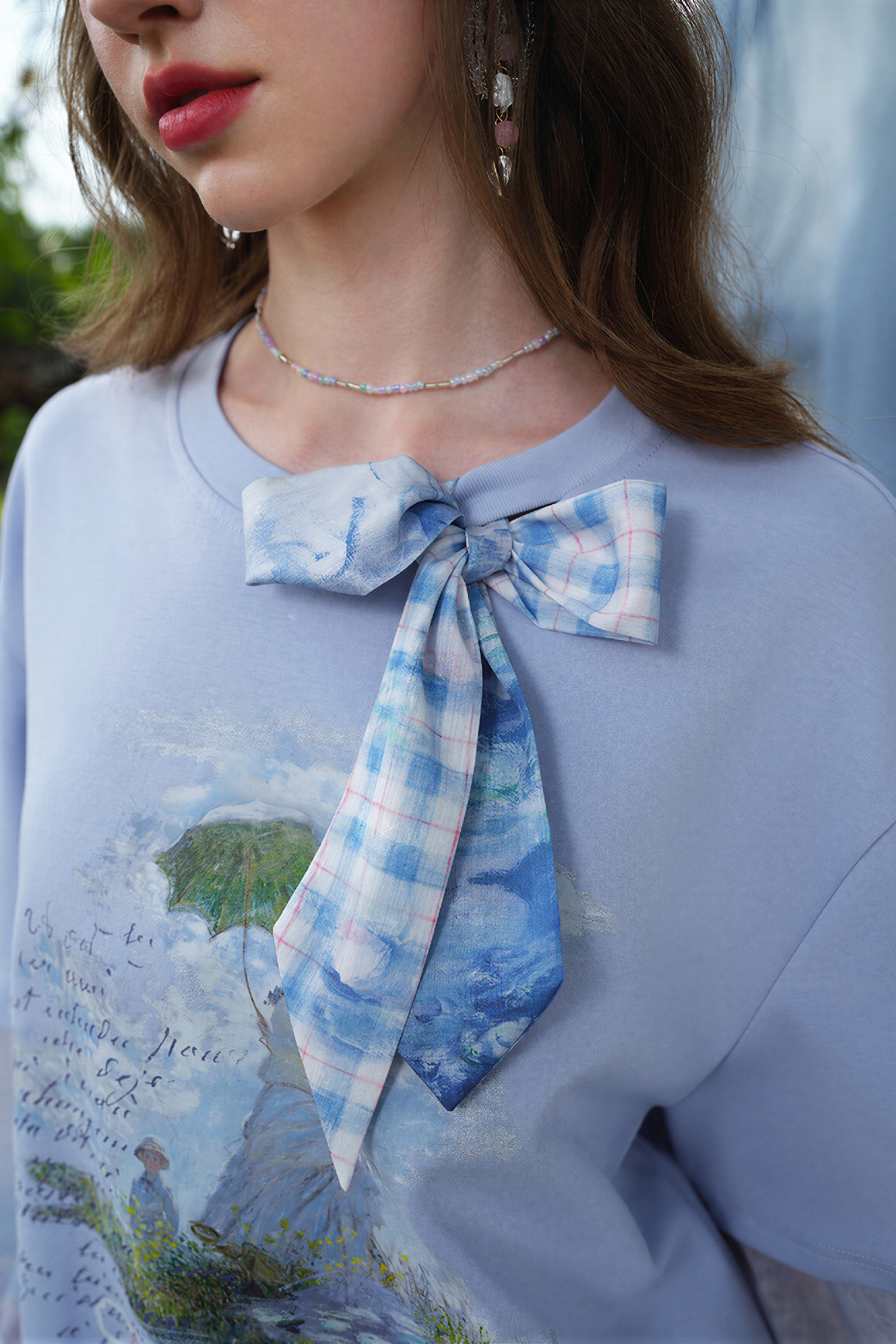 Monet-Inspired Layered Long-Sleeve T-Shirt