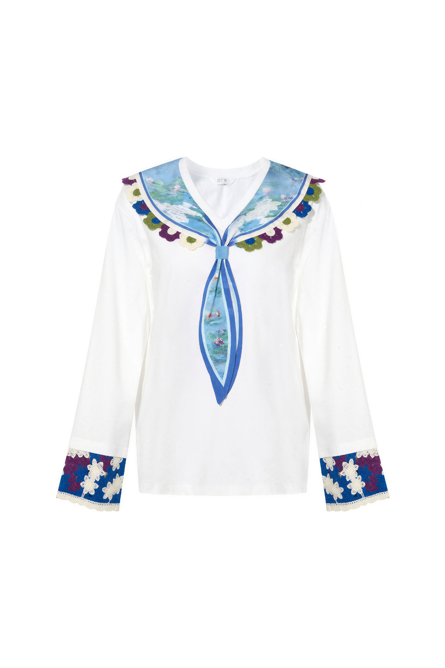 Designer Crochet Detail Collared T-Shirt