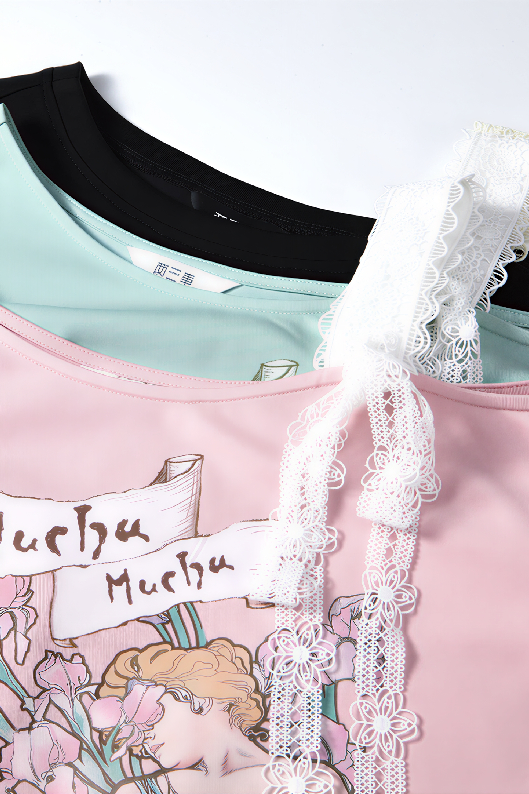 Asymmetric Tie-Detail Printed T-Shirt