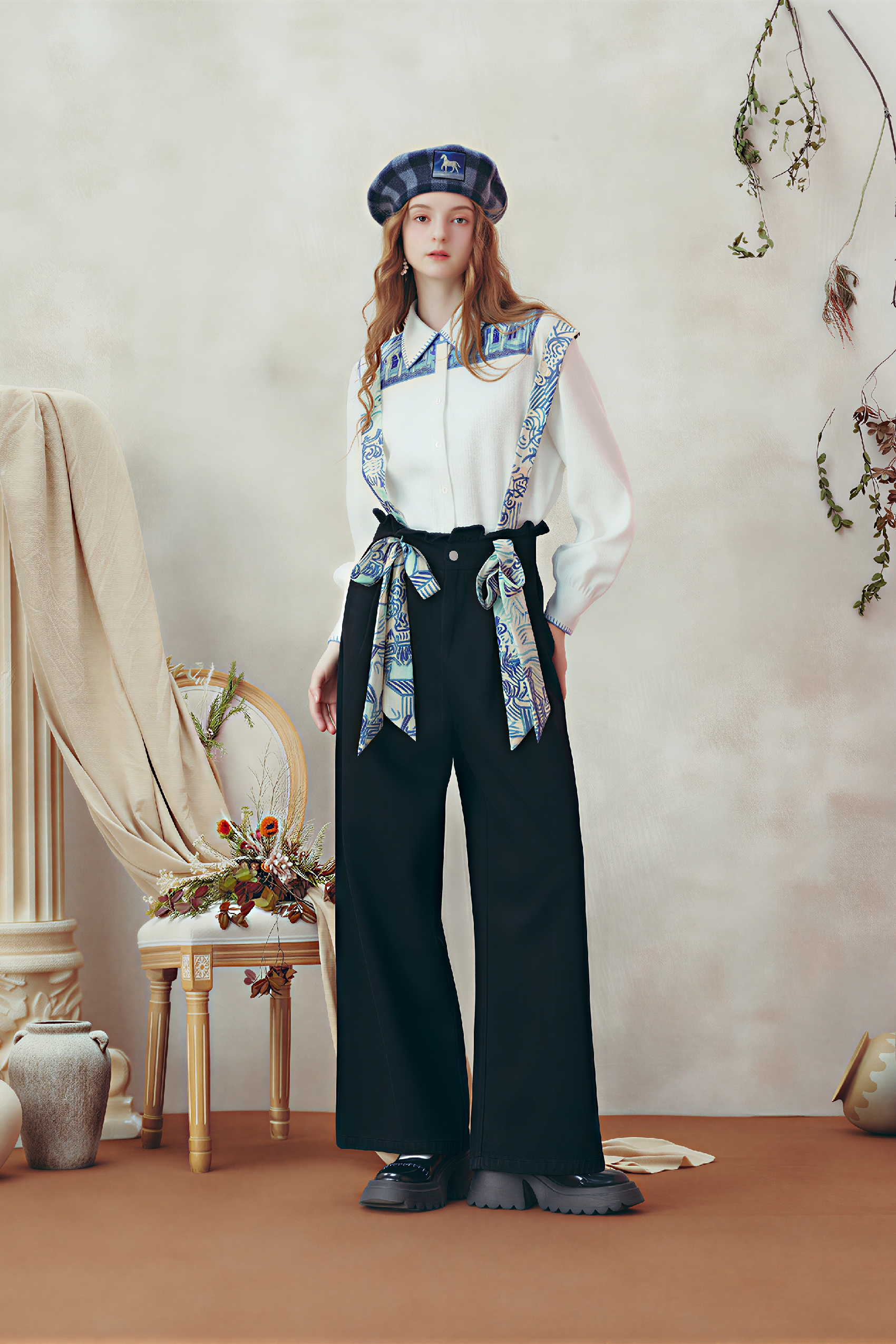 Van Gogh-Inspired White Long-Sleeve Shirt