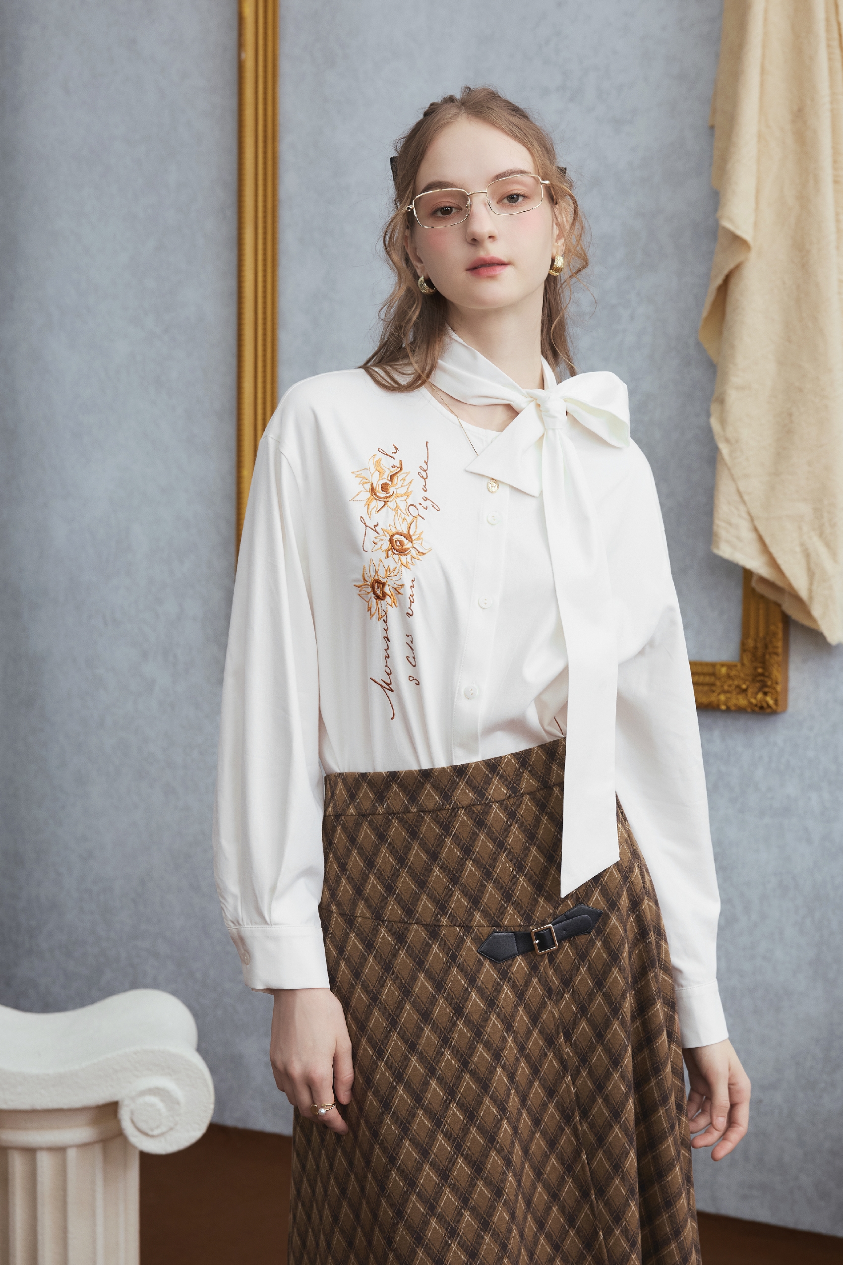 Van Gogh-Inspired White Design Shirt