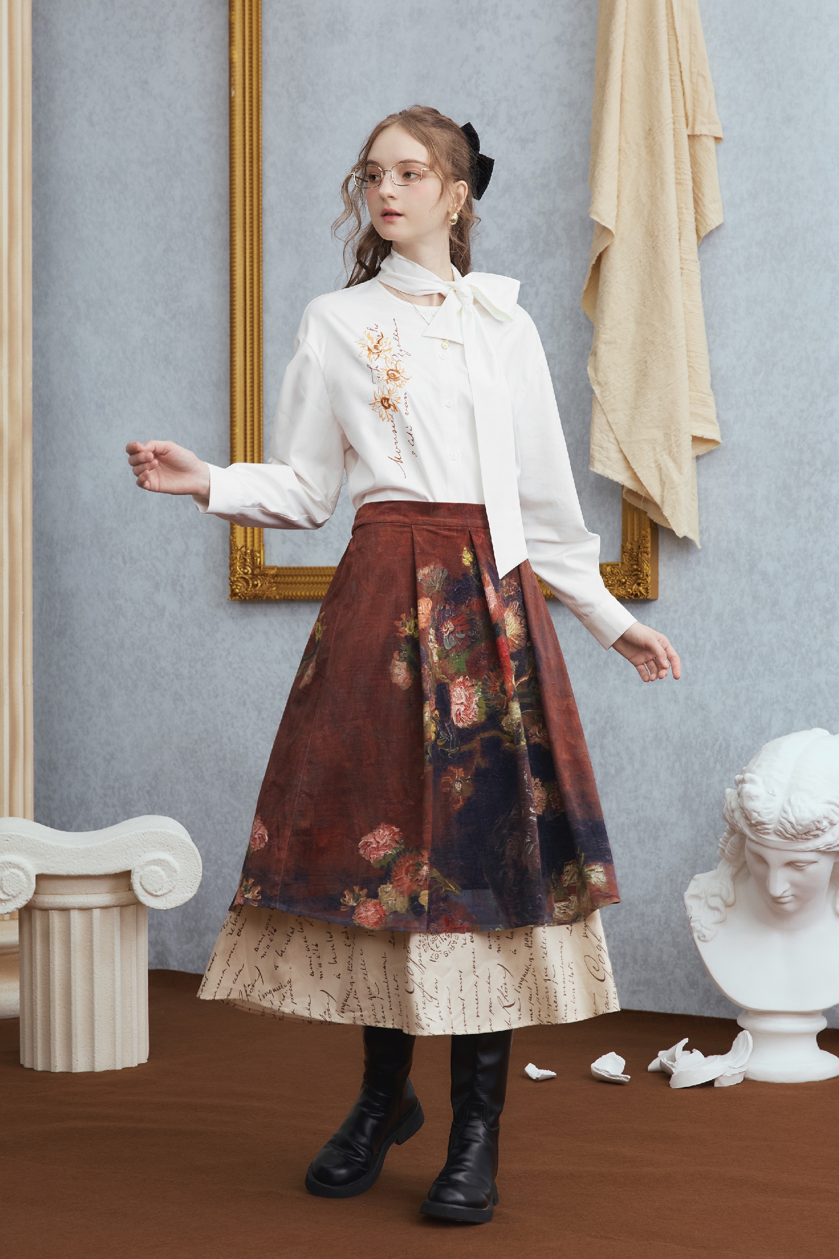 Van Gogh-Inspired White Design Shirt